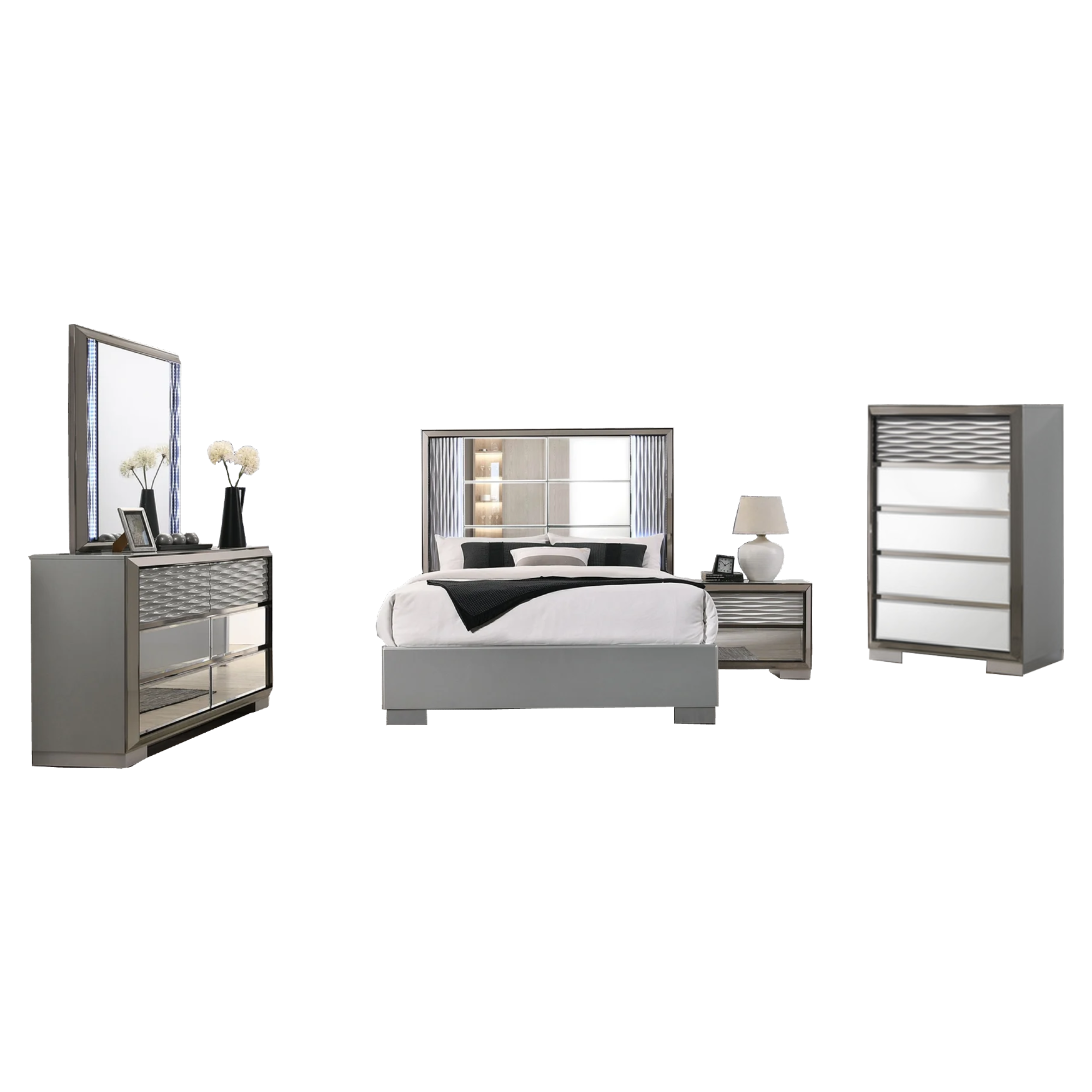 Sofia King 5 Piece Bedroom Set - Adams Furniture