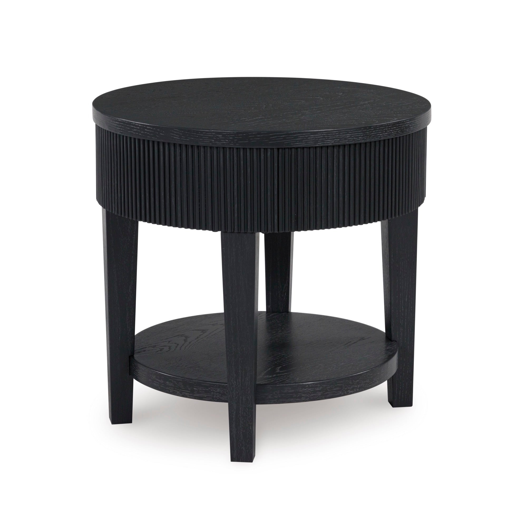 Black Round End Table - Adams Furniture