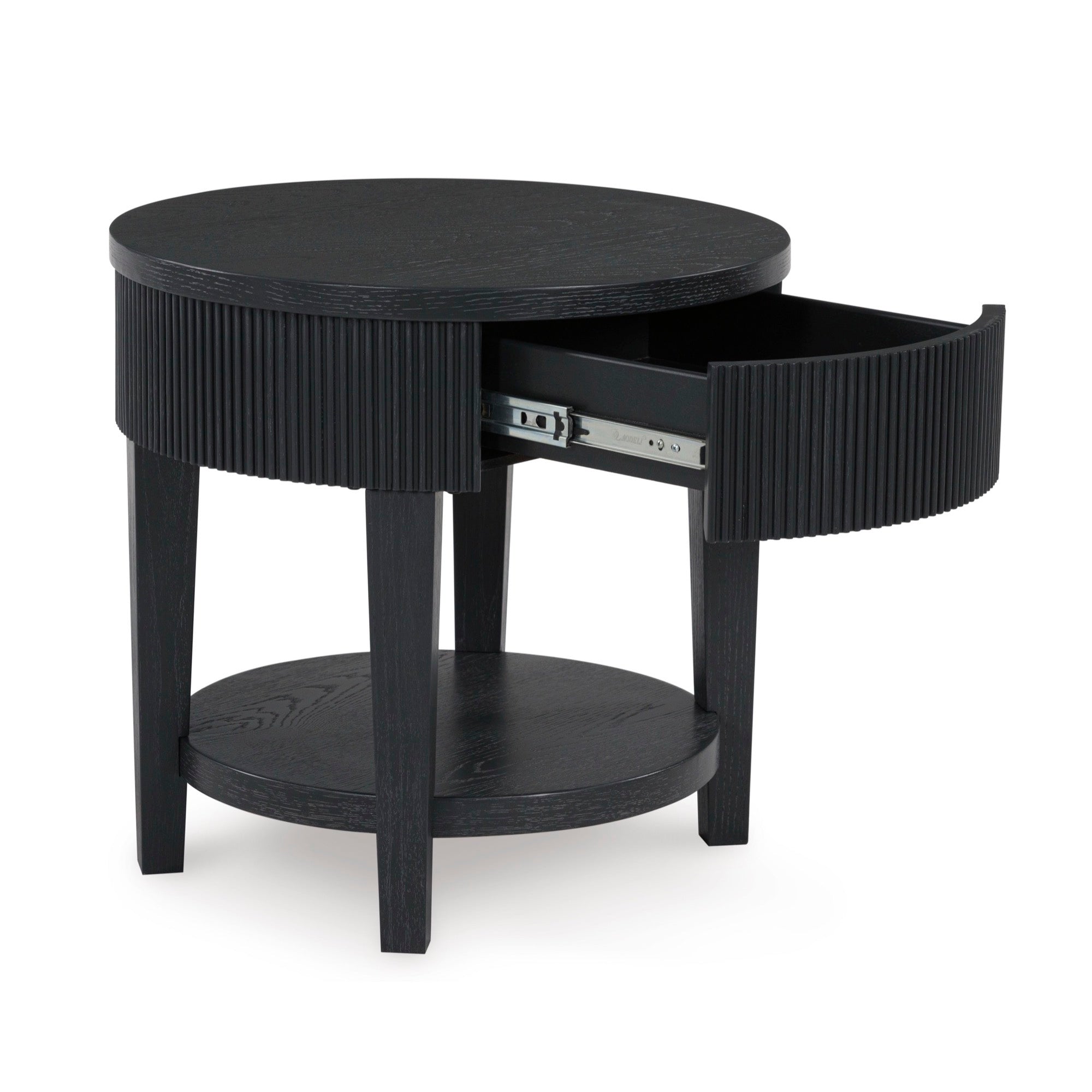 Black Round End Table - Adams Furniture