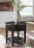 Black Round End Table - Adams Furniture