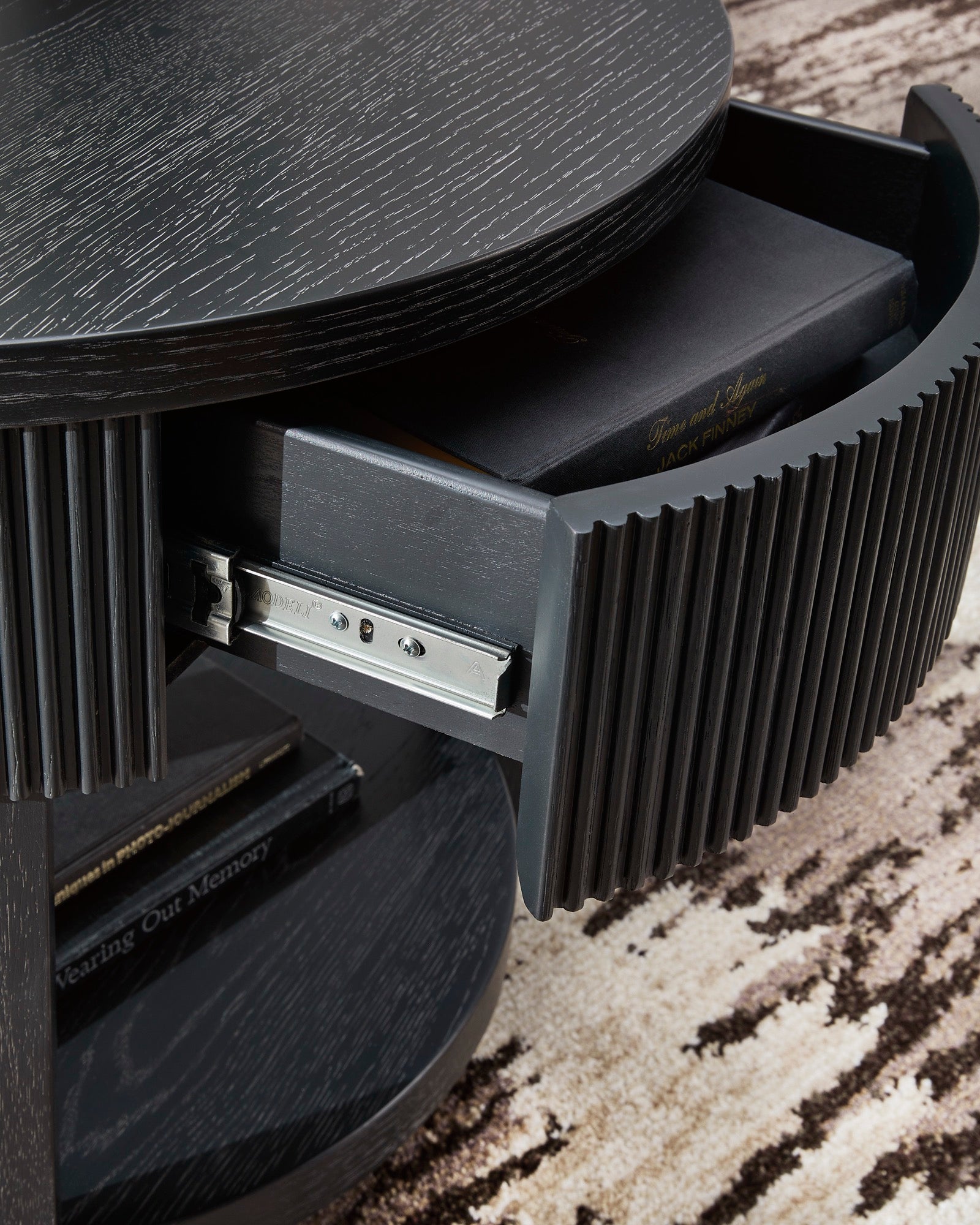 Black Round End Table - Adams Furniture