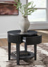 Black Round End Table - Adams Furniture