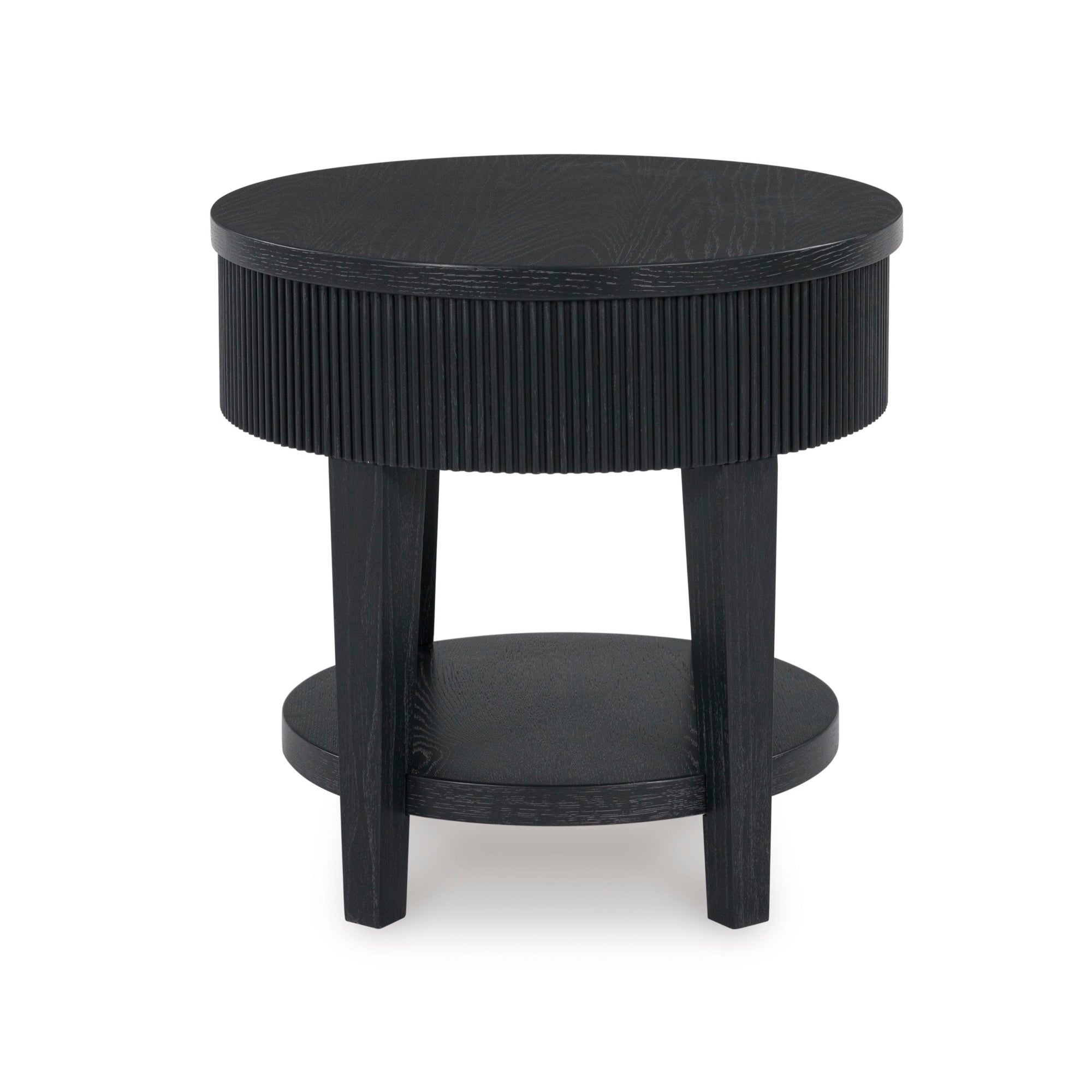 Black Round End Table - Adams Furniture