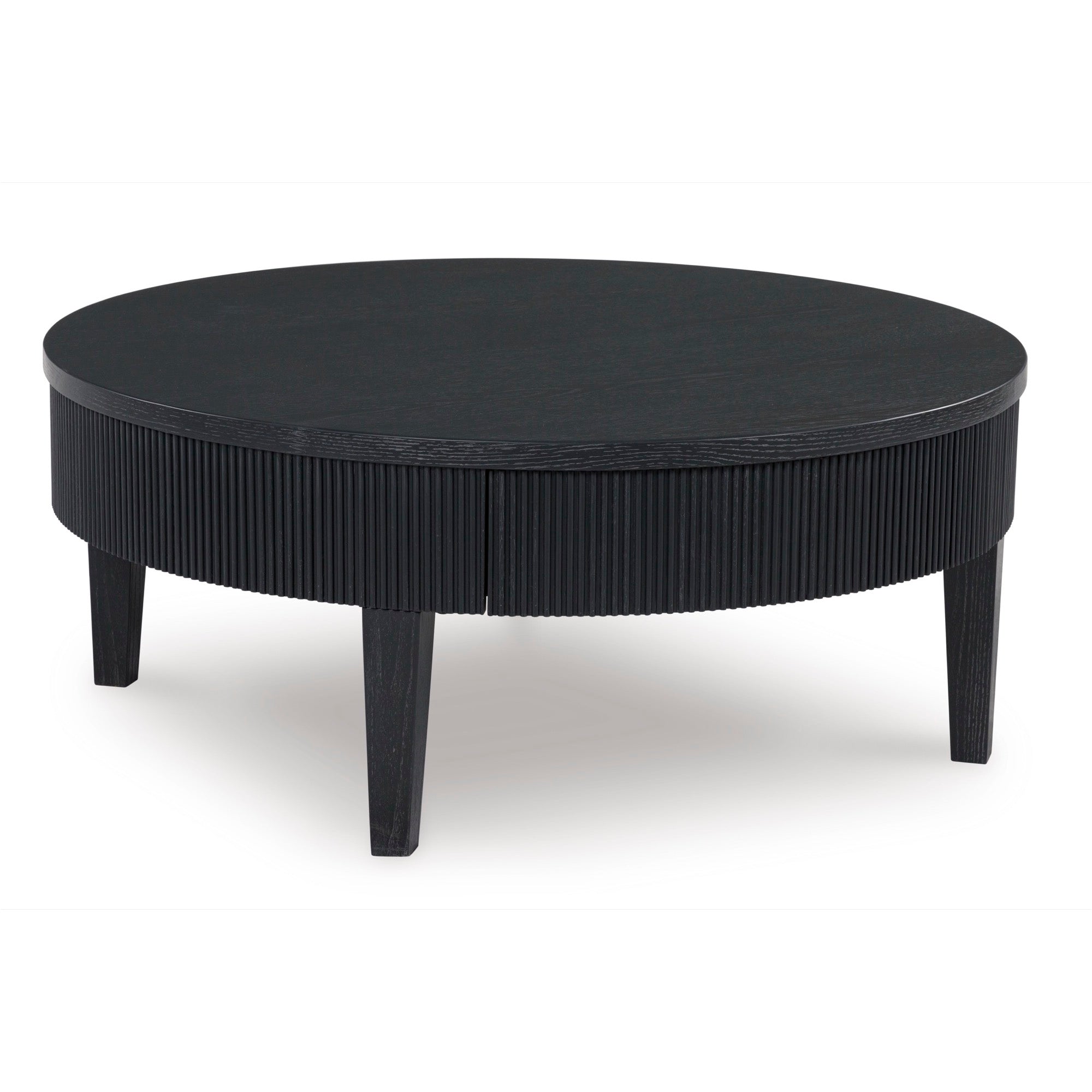 Black Round Coffee Table - Adams Furniture