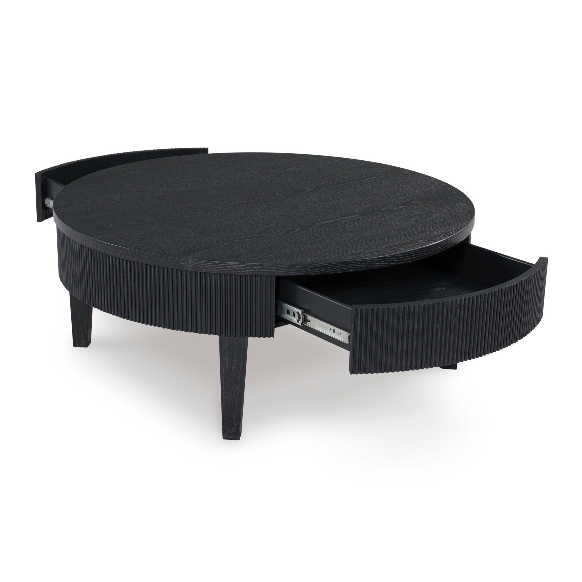Black Round Coffee Table - Adams Furniture