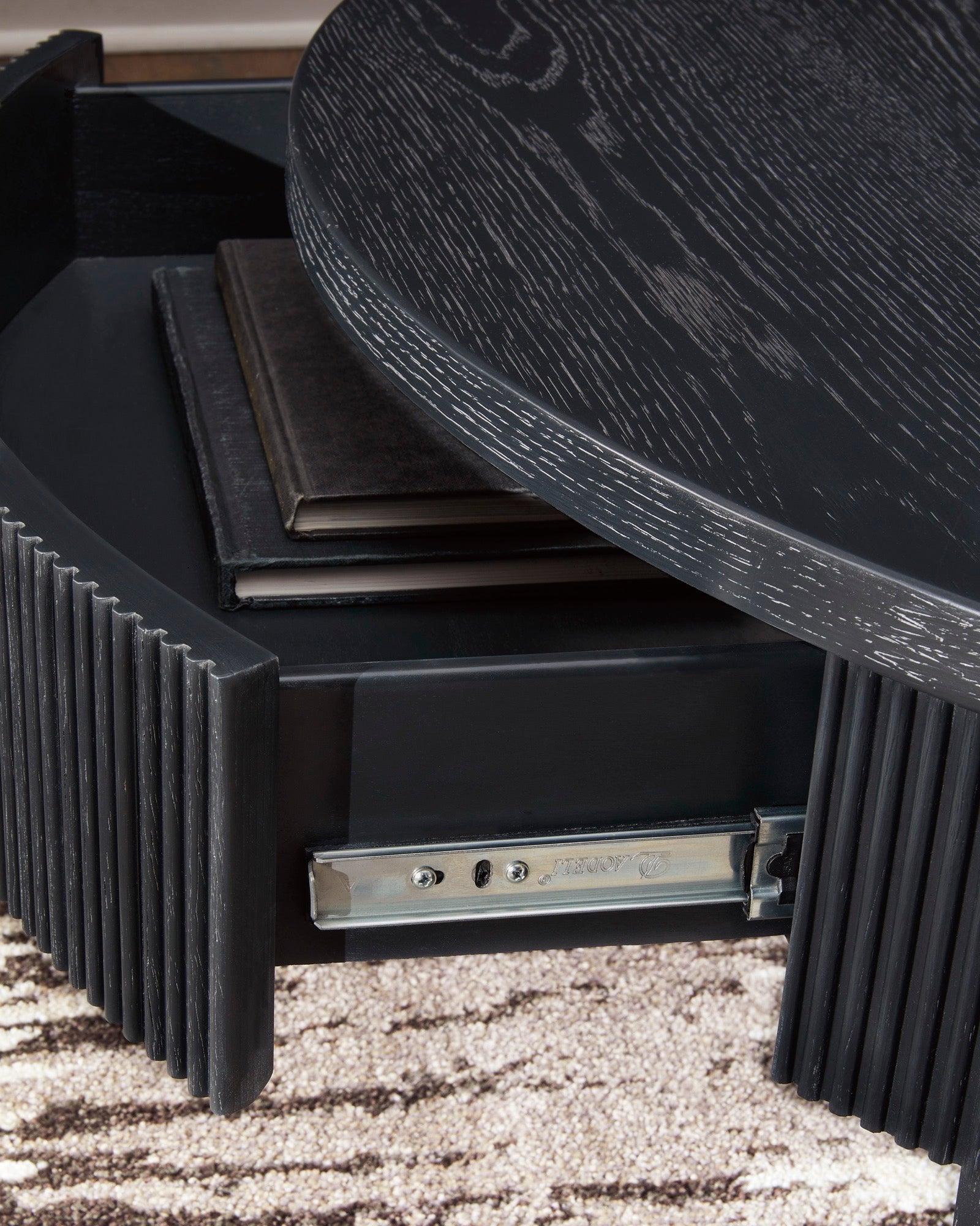 Black Round Coffee Table - Adams Furniture