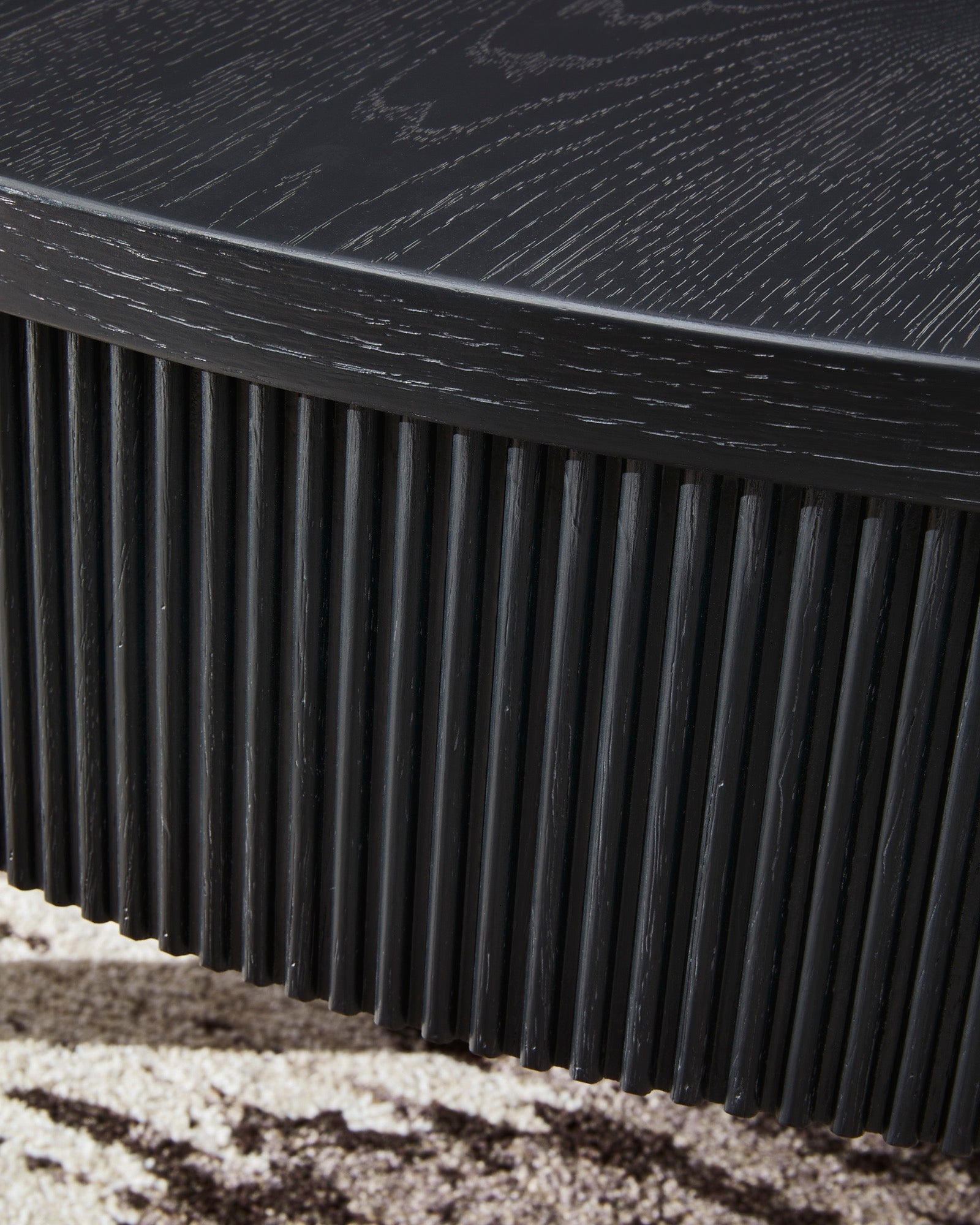 Black Round Coffee Table - Adams Furniture