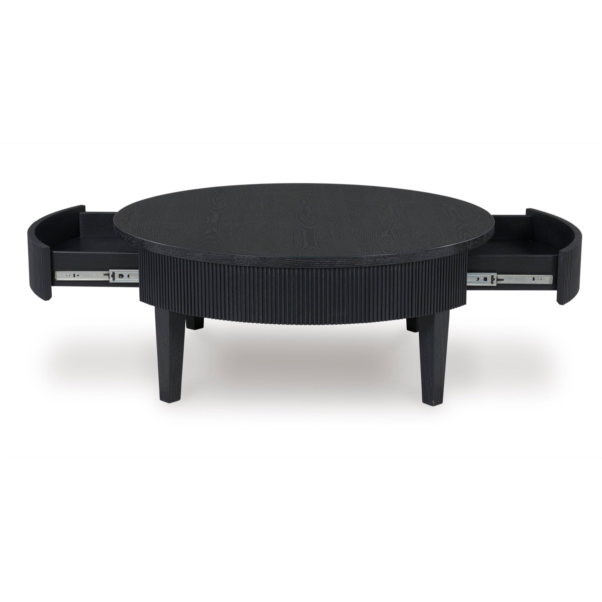 Black Round Coffee Table - Adams Furniture