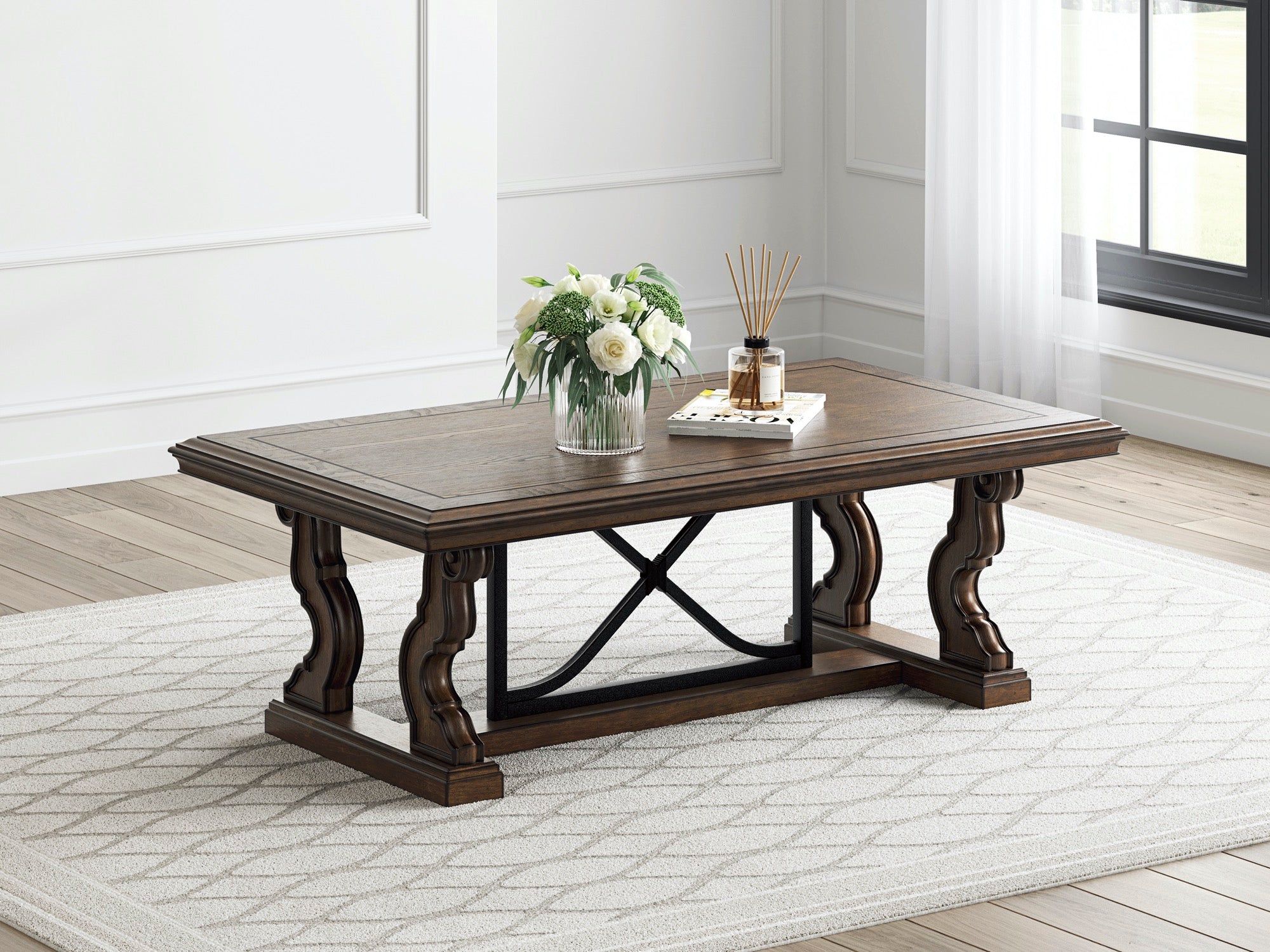 Dark Brown Rectangular Cocktail Table - Adams Furniture