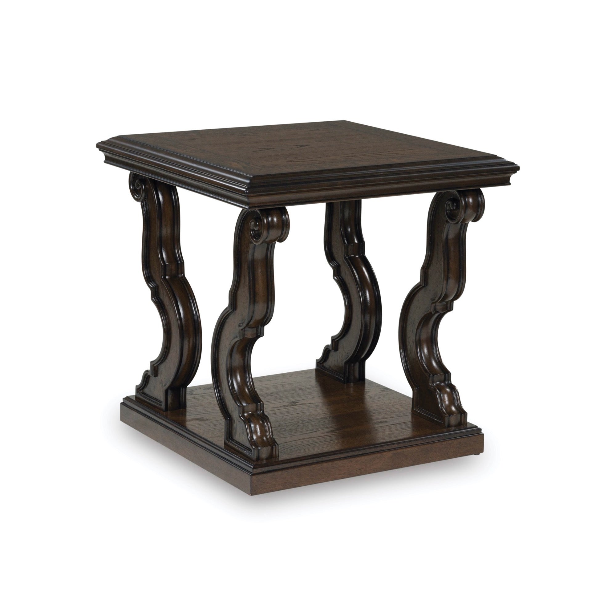 Dark Brown Square End Table - Adams Furniture