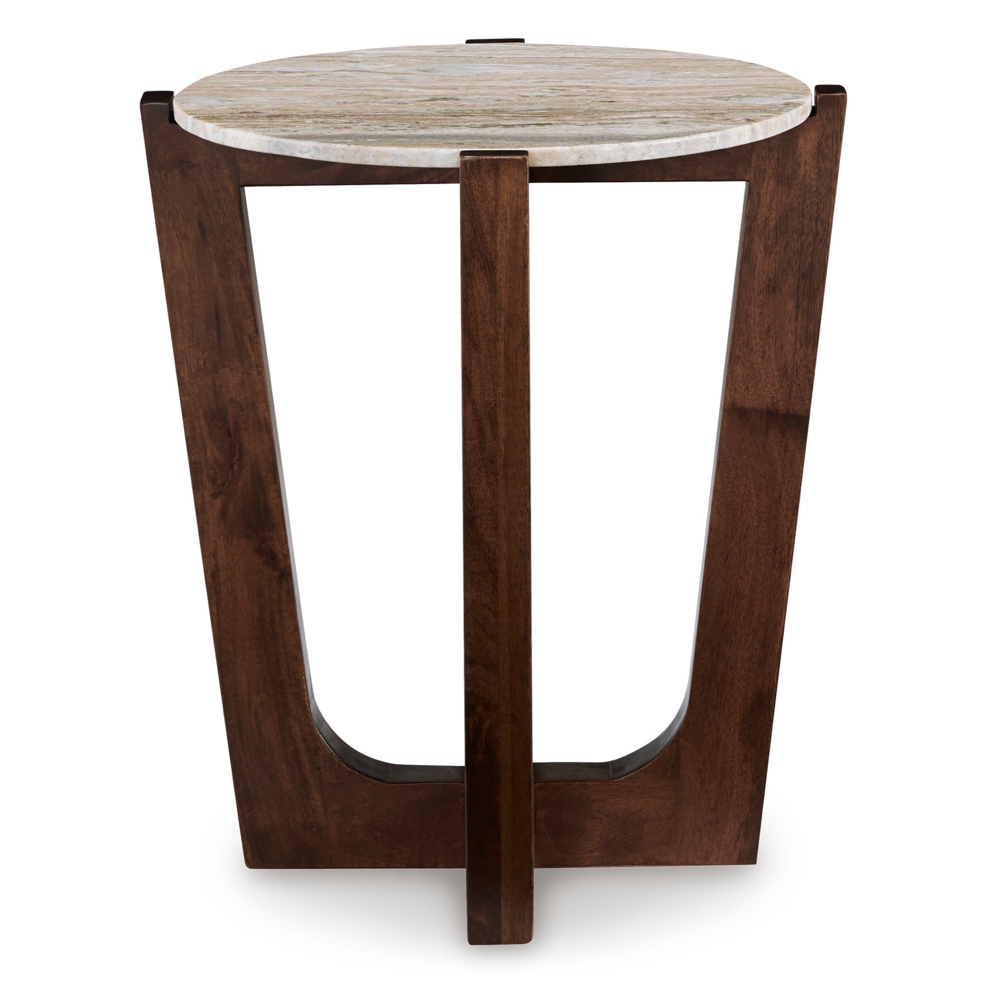 Warm Brown Round End Table