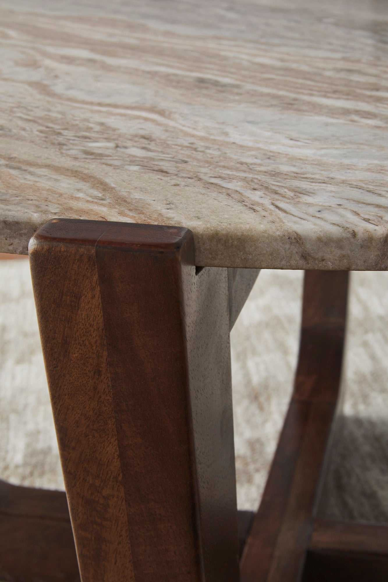 Warm Brown Round Coffee Table - Adams Furniture