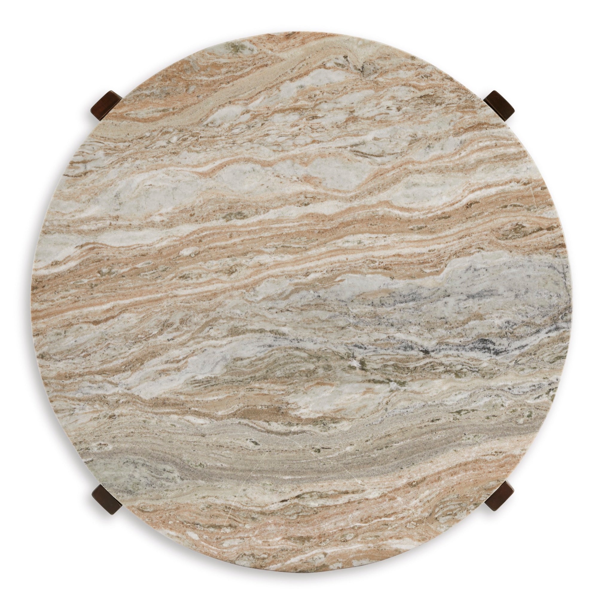 Warm Brown Round Coffee Table - Adams Furniture