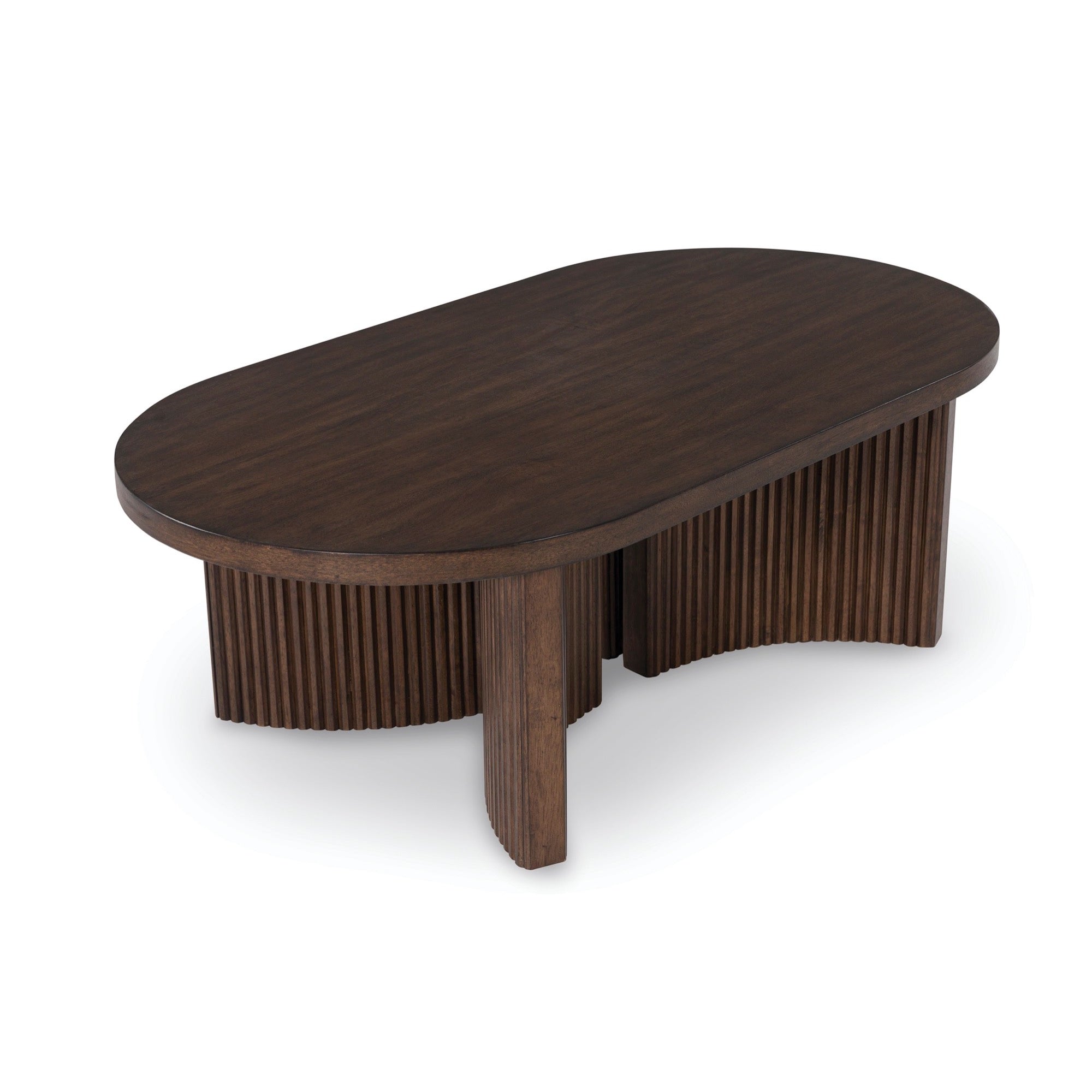 Warm Brown Oval Cocktail Table - Adams Furniture