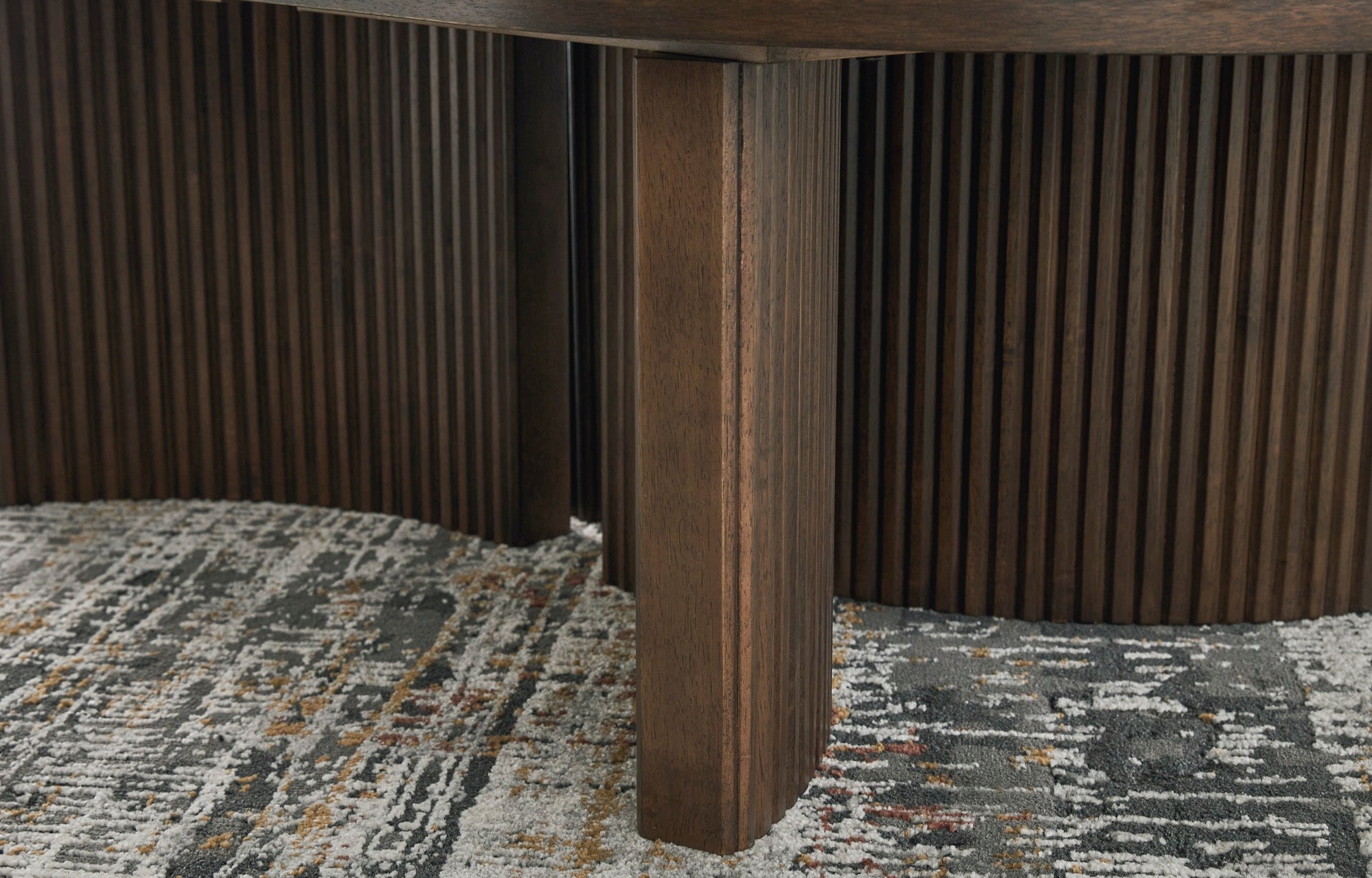 Warm Brown Oval Cocktail Table