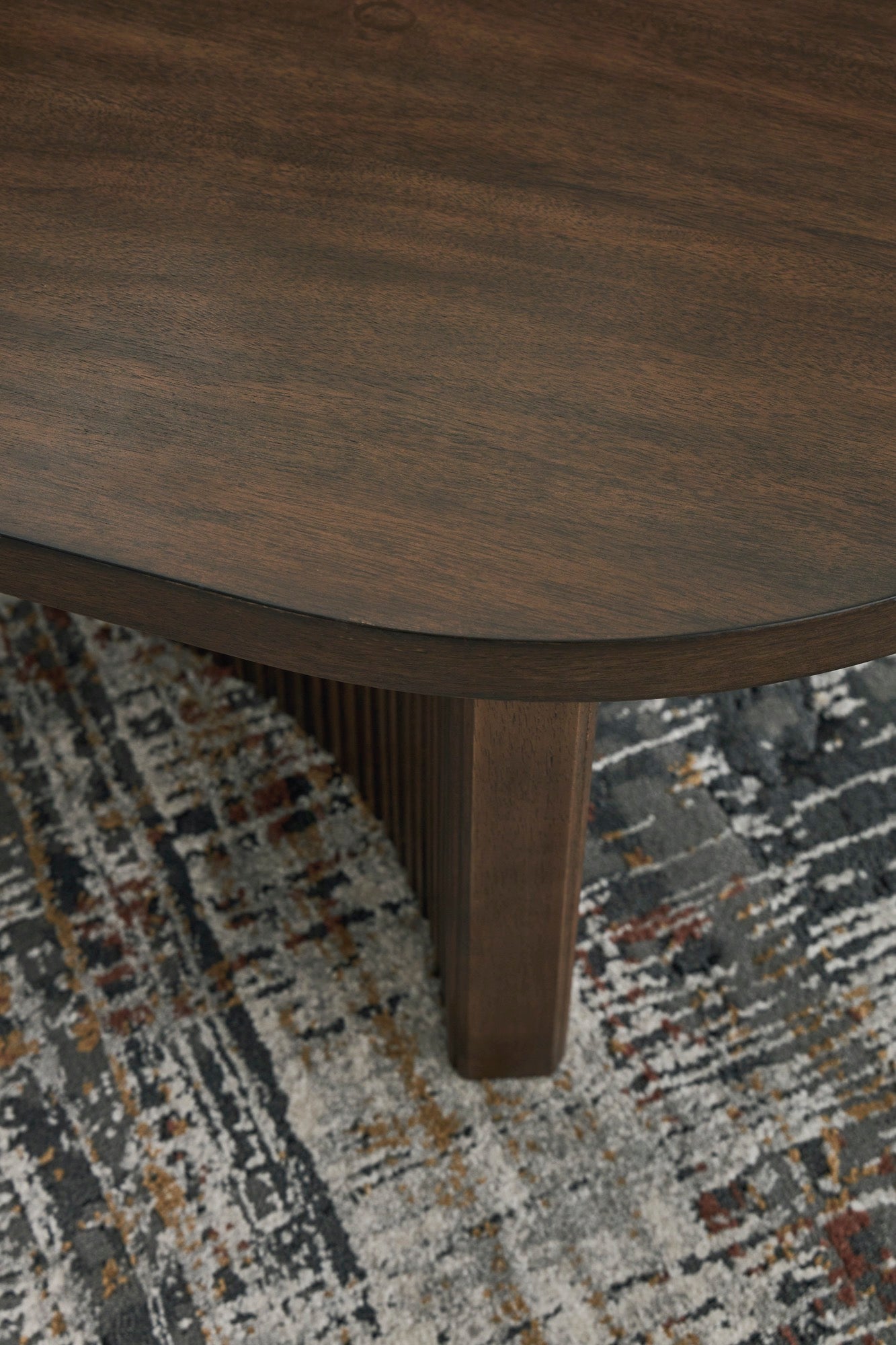 Warm Brown Oval Cocktail Table