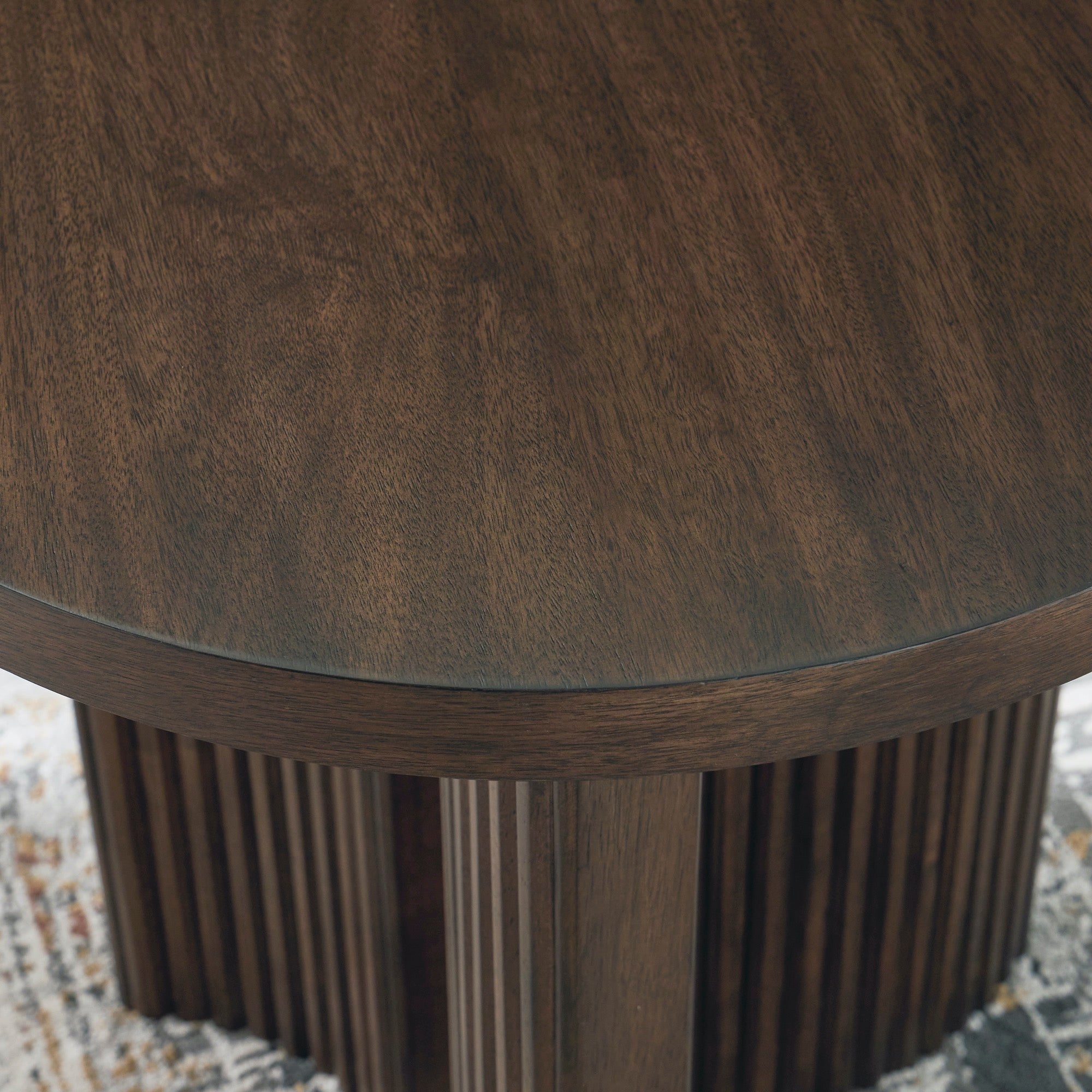 Warm Brown Round End Table - Adams Furniture