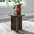 Warm Brown Round End Table - Adams Furniture