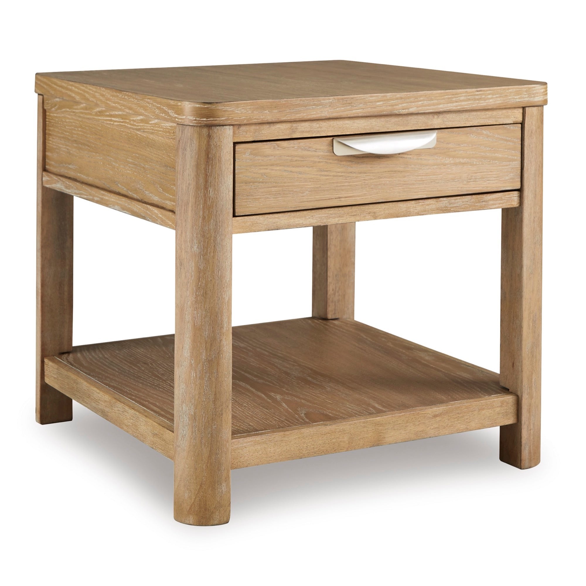 Light Brown Rectangular End Table