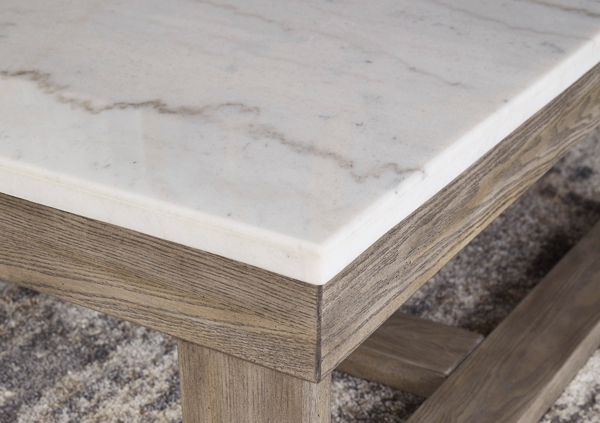 Marble Top Rectangular Coffee Table - Adams Furniture