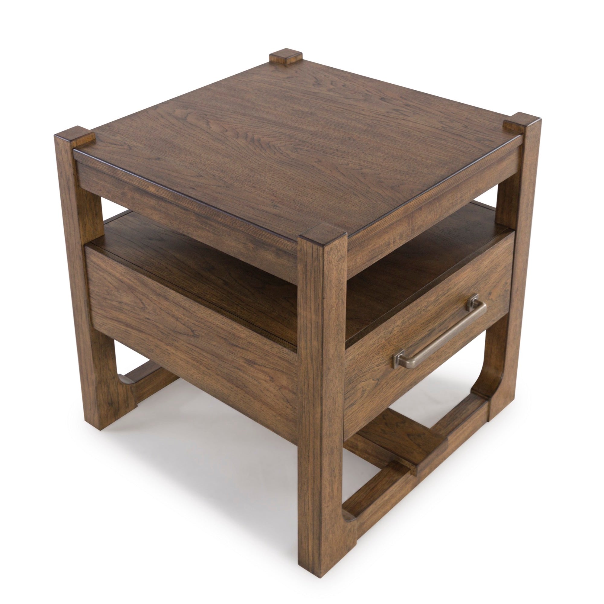Light Brown Square End Table - Adams Furniture