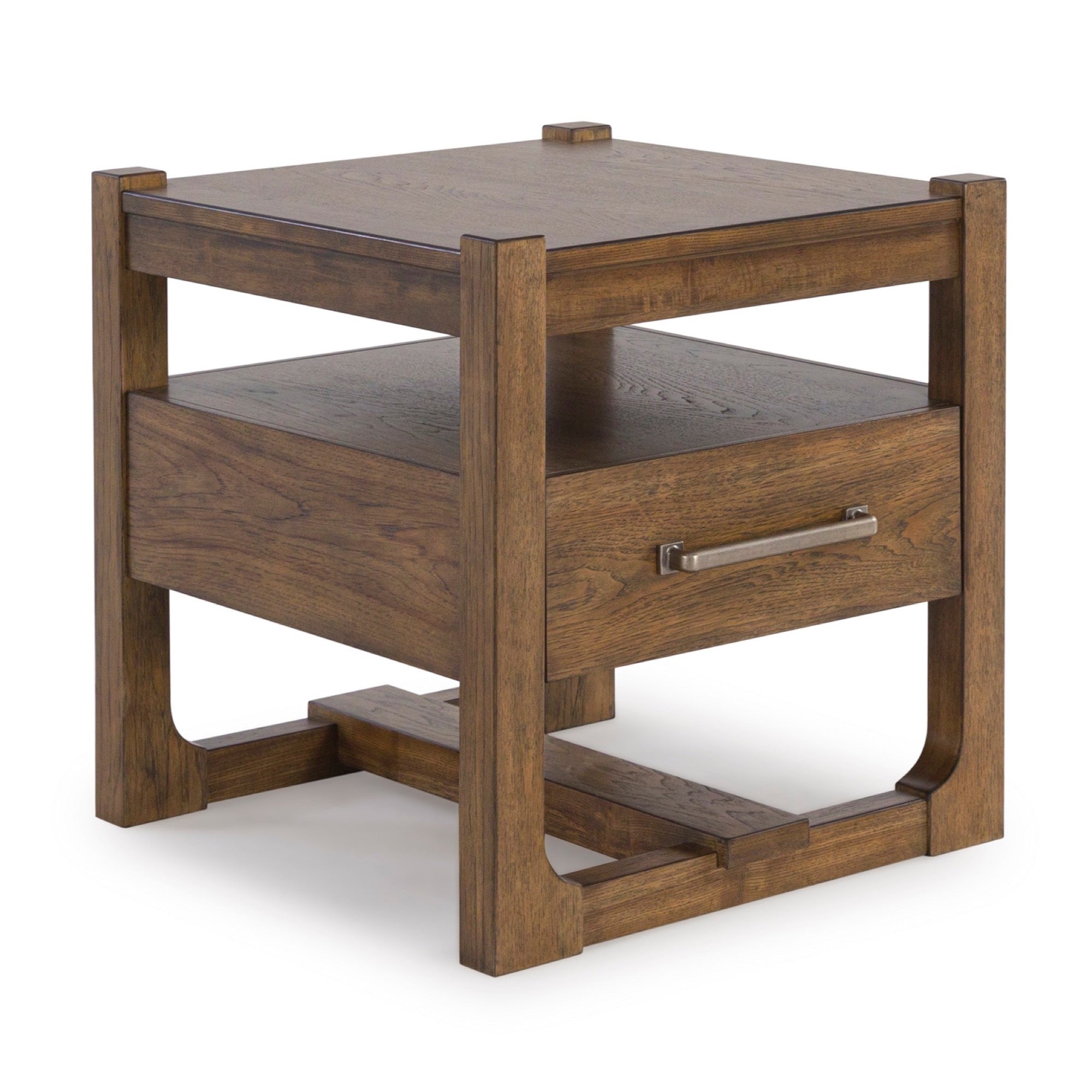 Light Brown Square End Table - Adams Furniture