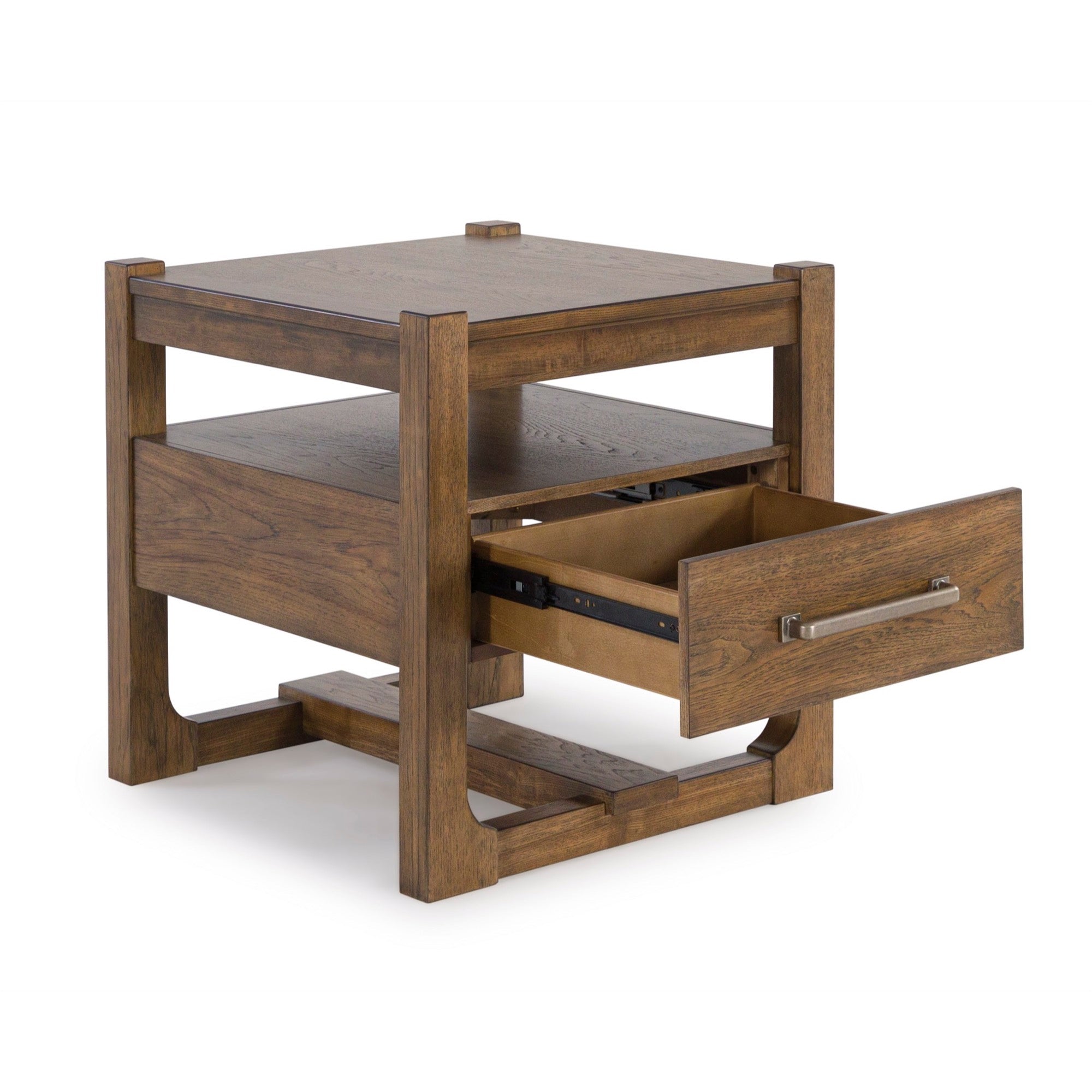Light Brown Square End Table - Adams Furniture
