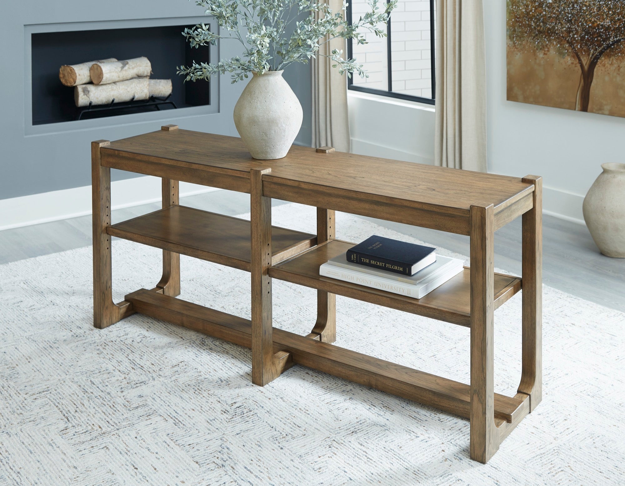 Light Brown Sofa Table - Adams Furniture