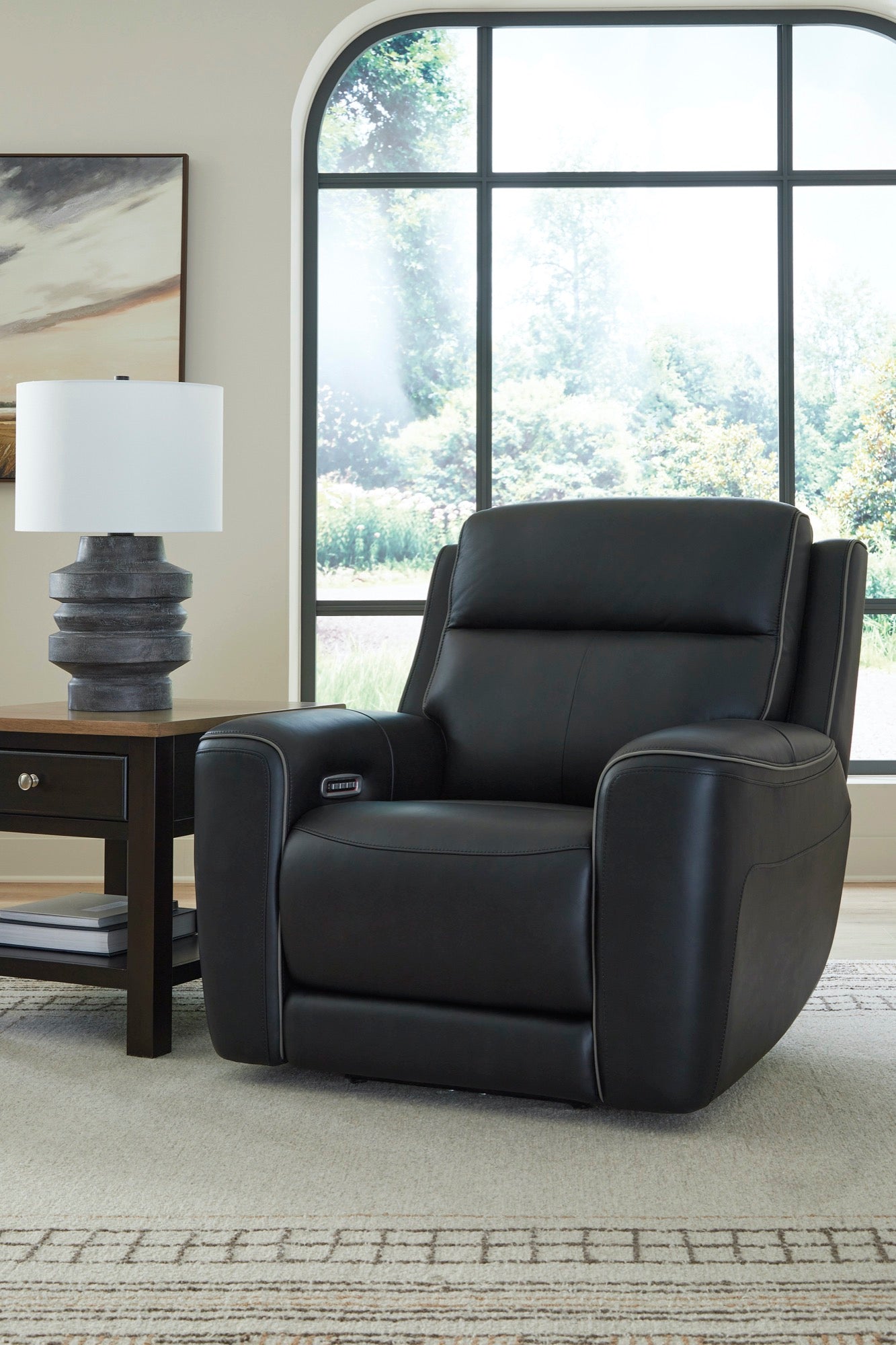 Maverick Onyx Power Recliner with Adjustable Headrest, Massage & Heated Seats - Adams Furniture