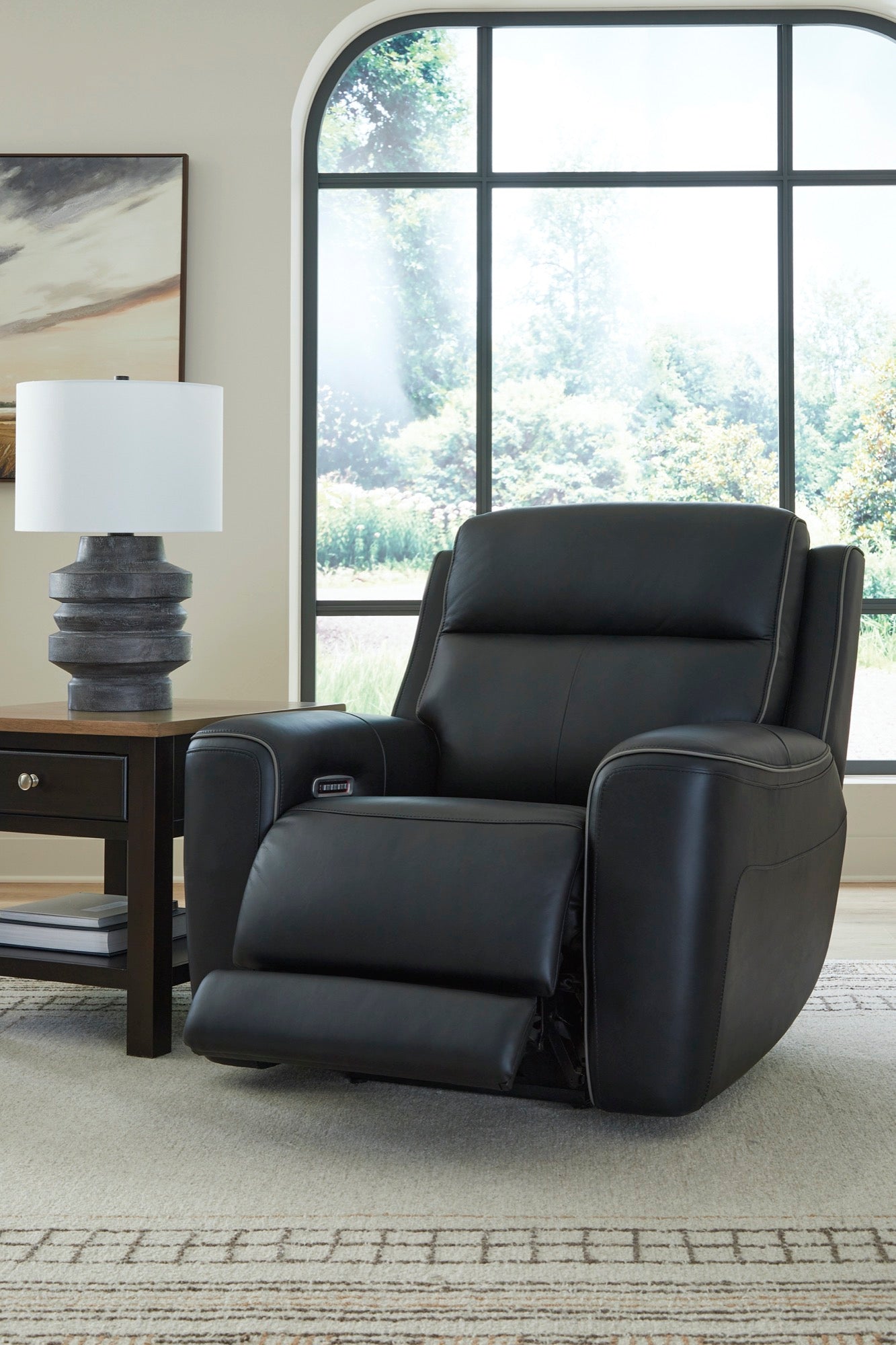 Maverick Onyx Power Recliner with Adjustable Headrest, Massage & Heated Seats - Adams Furniture