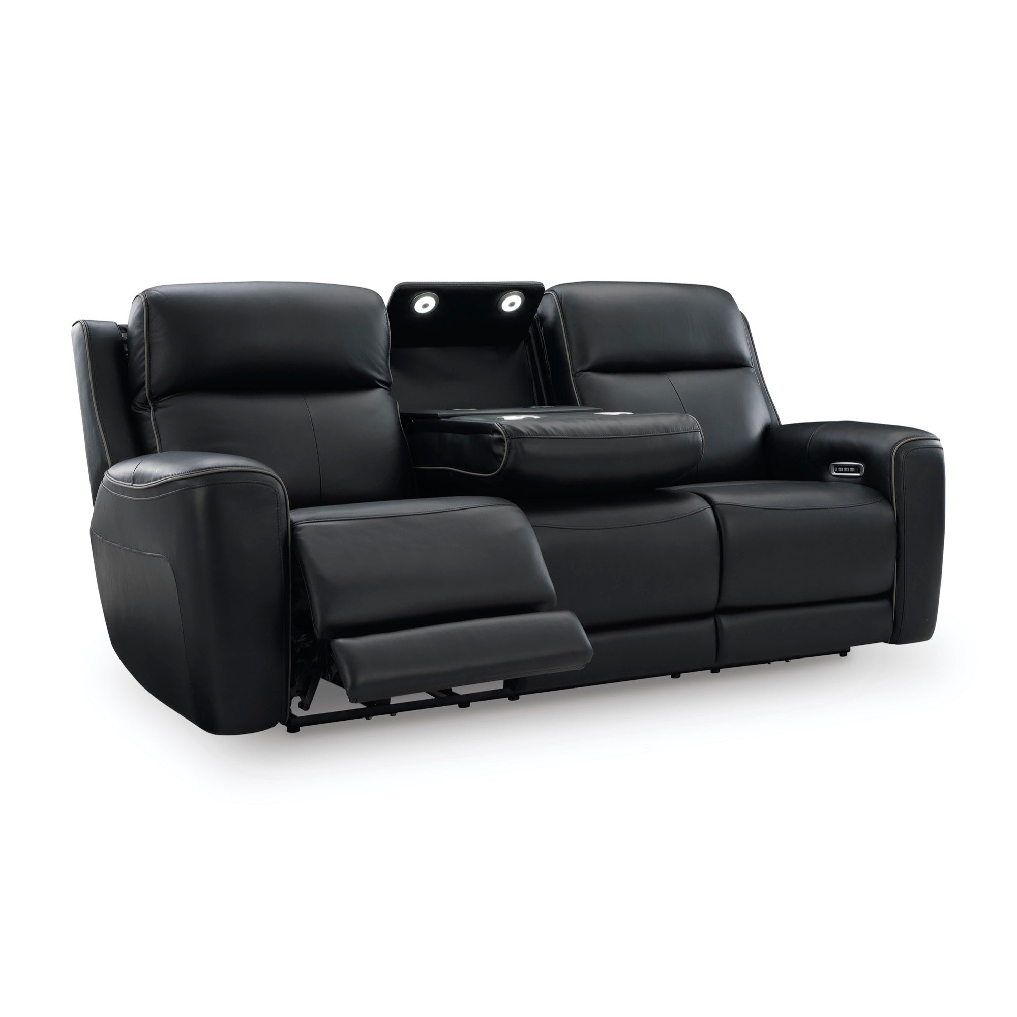 Maverick Onyx Power Reclining Sofa with Adjustable Headrest, Massage & Heated Seats
