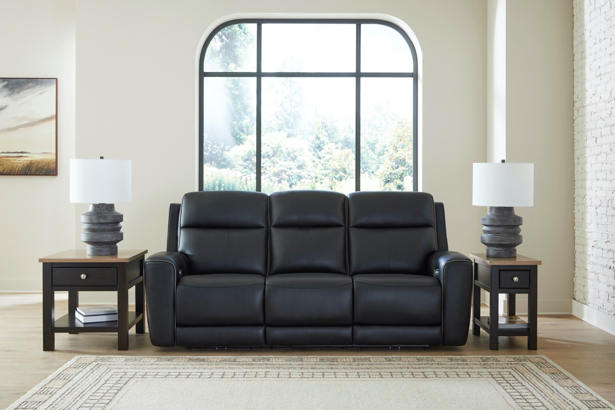 Maverick Onyx Power Reclining Sofa with Adjustable Headrest, Massage & Heated Seats