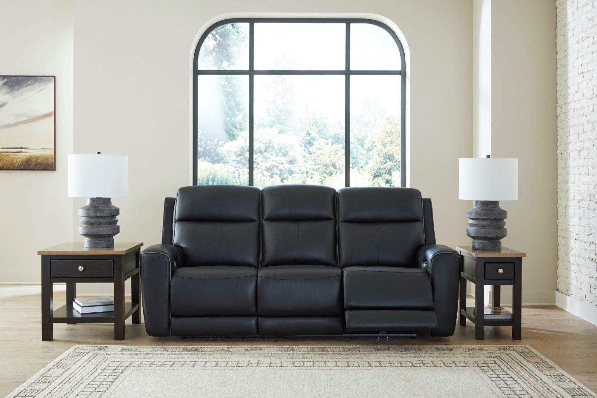 Maverick Onyx Power Reclining Sofa with Adjustable Headrest, Massage & Heated Seats