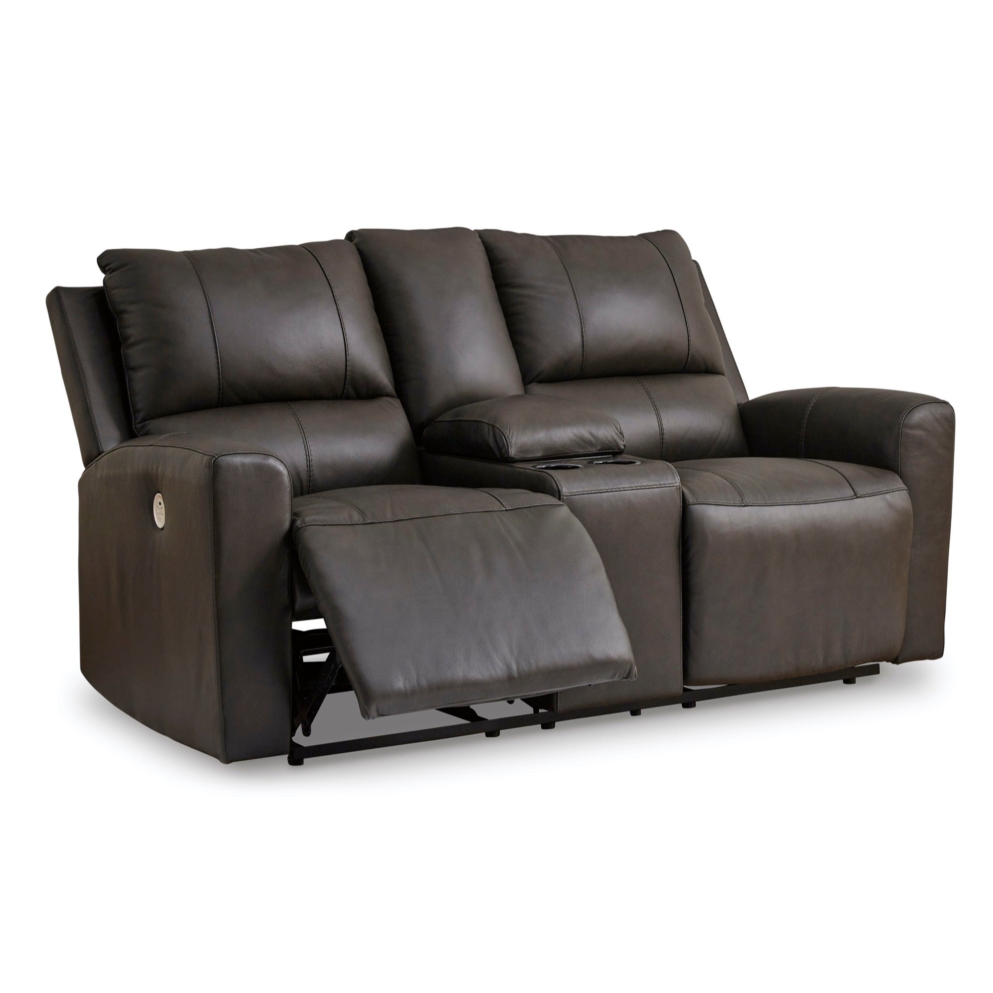 Henry Power Reclining Console Loveseat - Adams Furniture