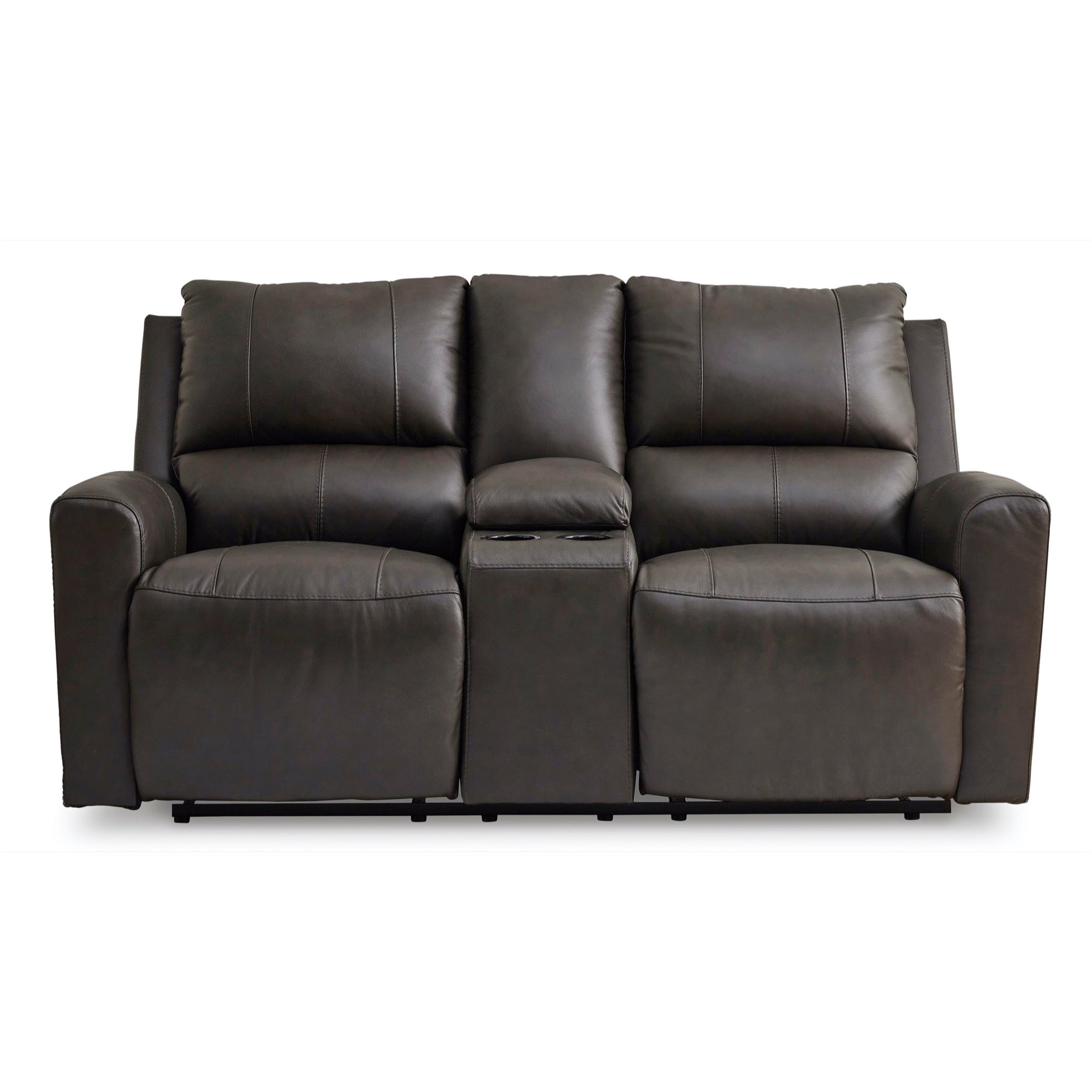 Henry Power Reclining Console Loveseat - Adams Furniture