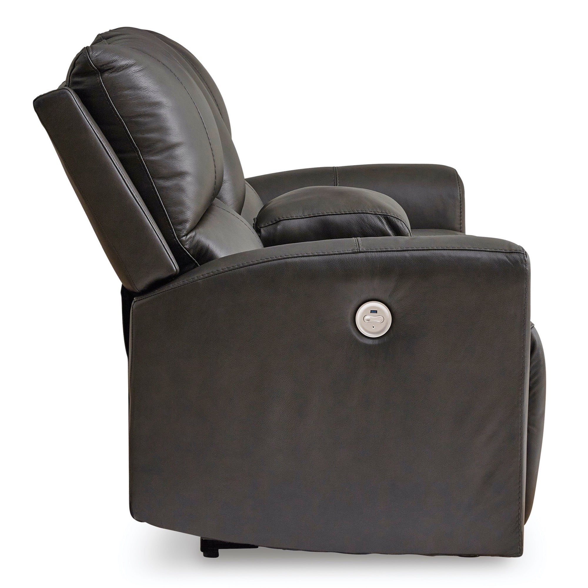 Henry Power Reclining Console Loveseat - Adams Furniture