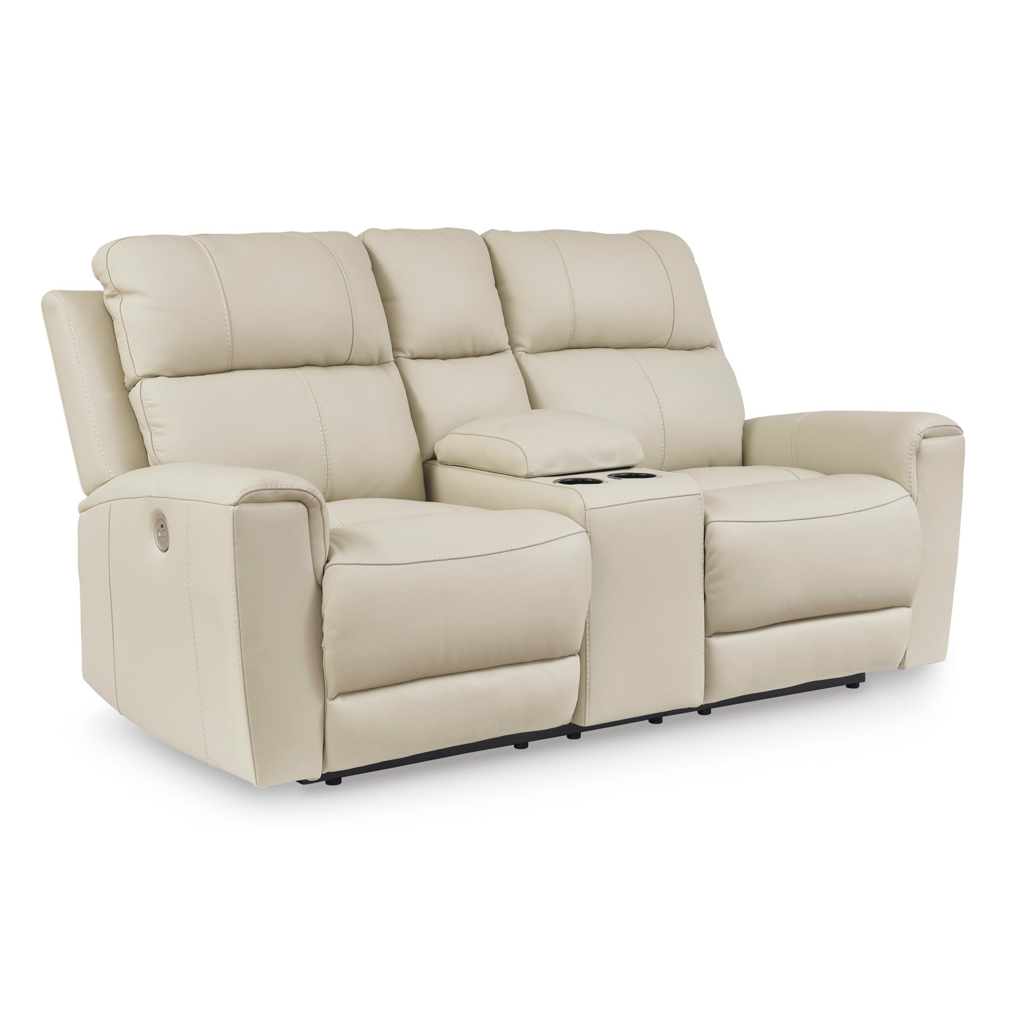 Daniel Power Reclining Console Loveseat - Adams Furniture