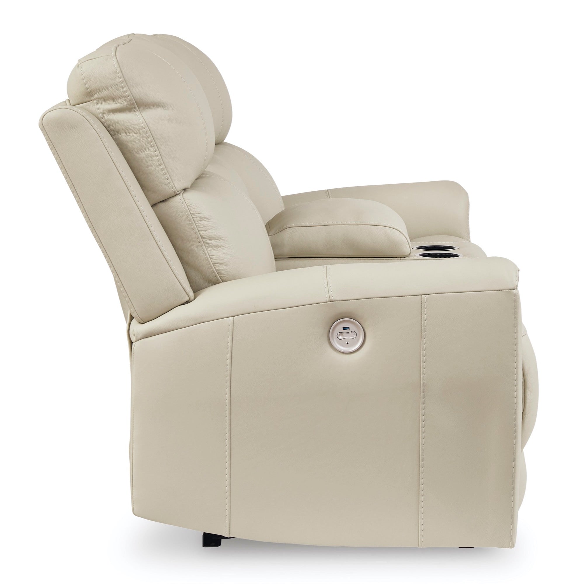 Daniel Power Reclining Console Loveseat - Adams Furniture