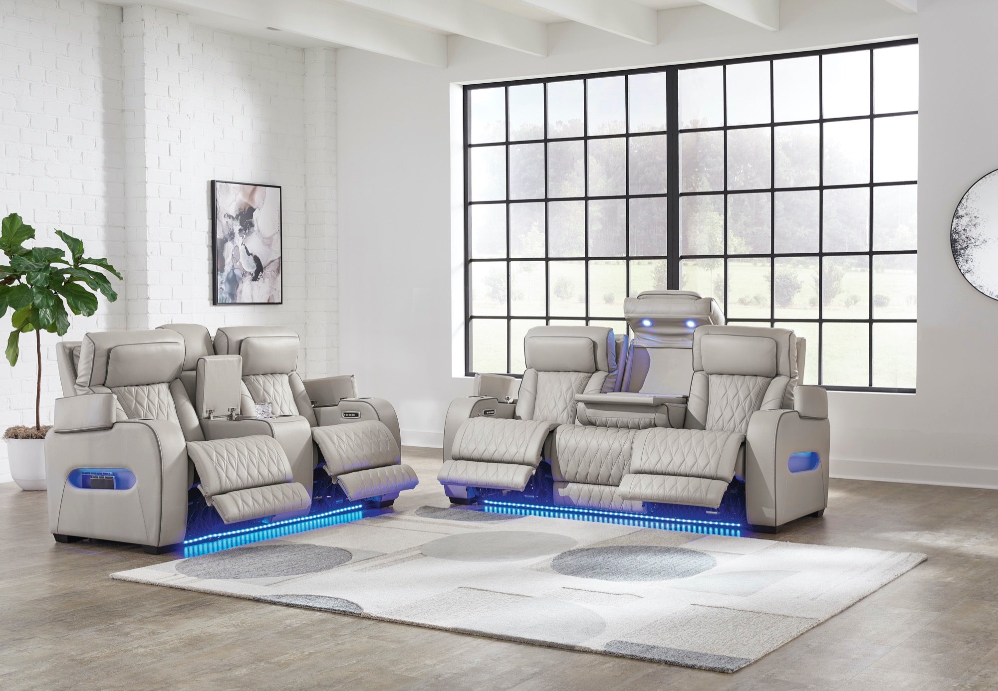 Boyington Power Reclining Sofa and Loveseat - Adams Furniture