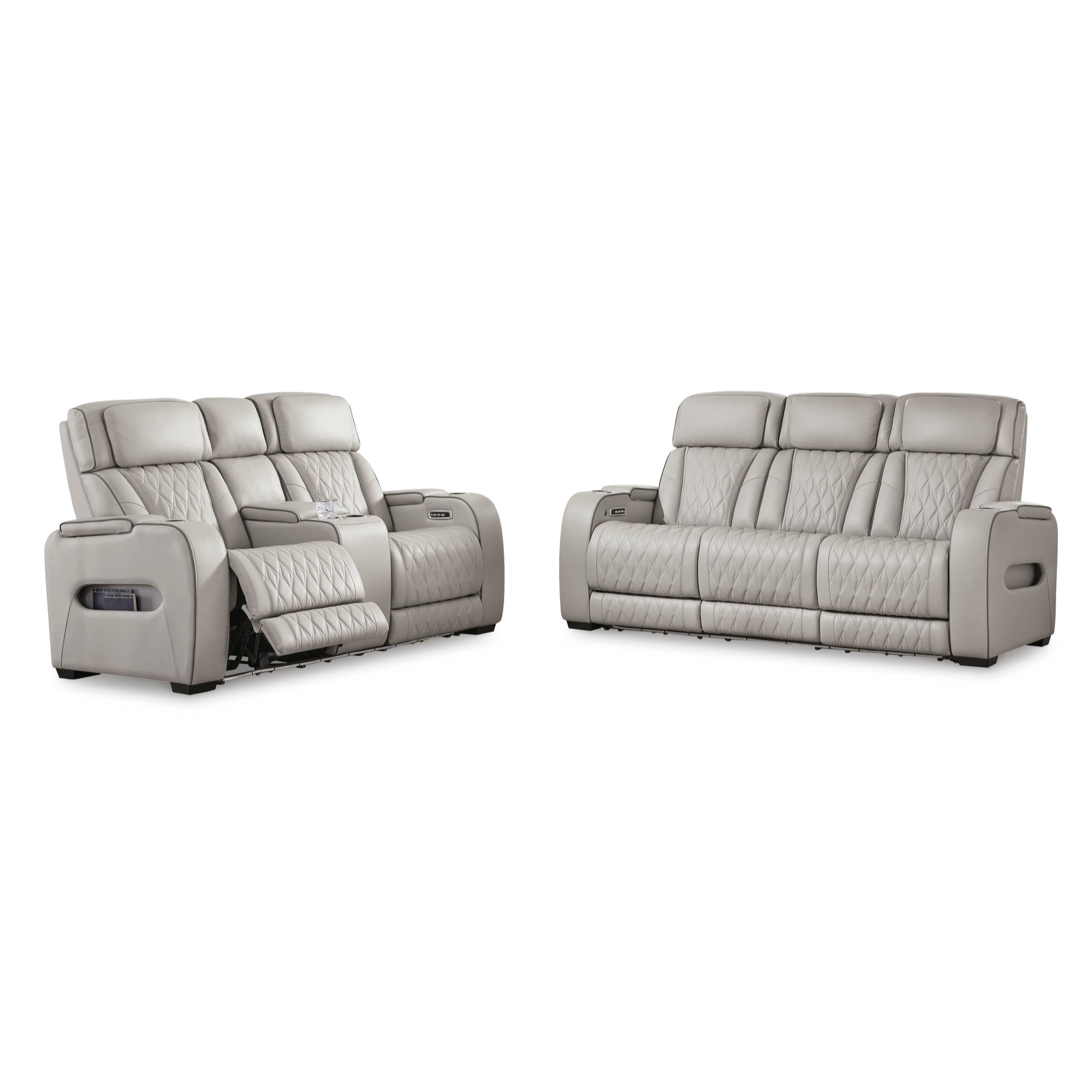 Boyington Power Reclining Sofa and Loveseat - Adams Furniture