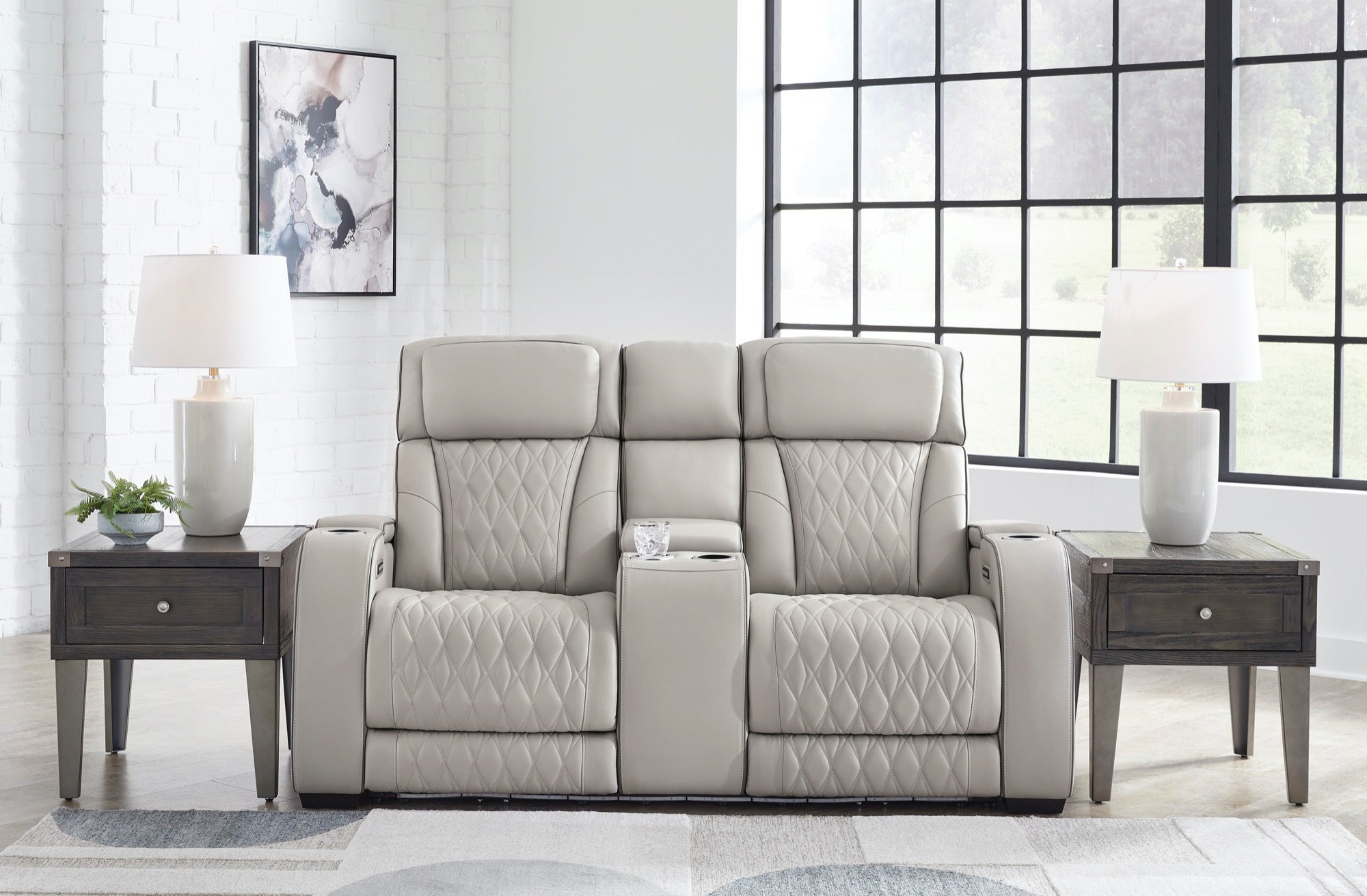 Boyington Power Reclining Loveseat with Console - Adams Furniture