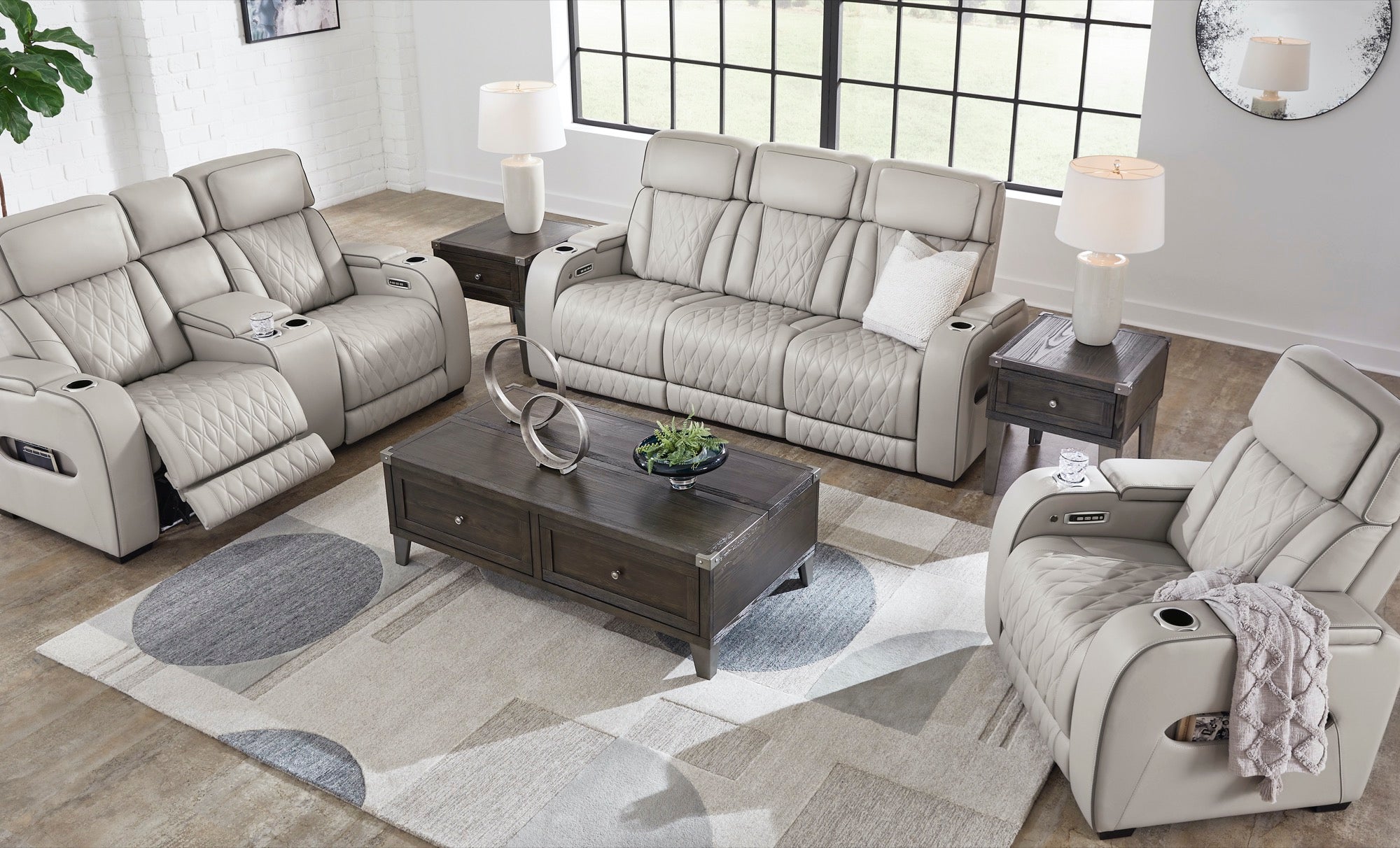 Boyington Power Reclining Sofa and Loveseat - Adams Furniture