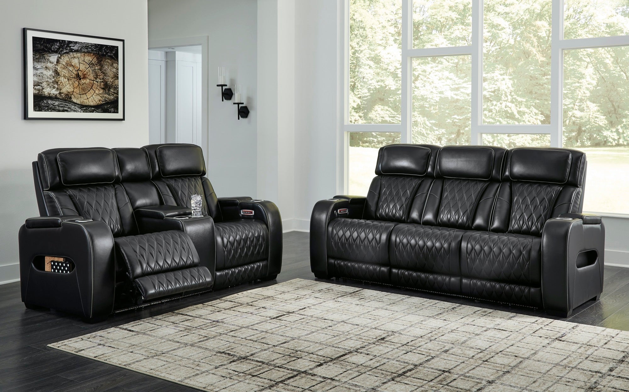 Benjamin Power Reclining Sofa and Loveseat - Adams Furniture