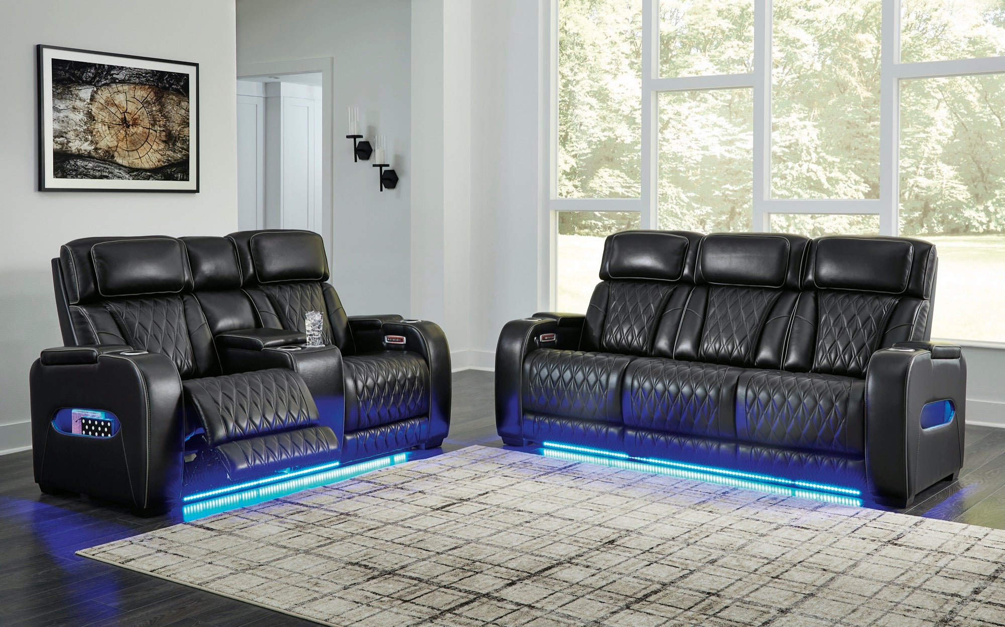 Benjamin Power Reclining Sofa and Loveseat - Adams Furniture