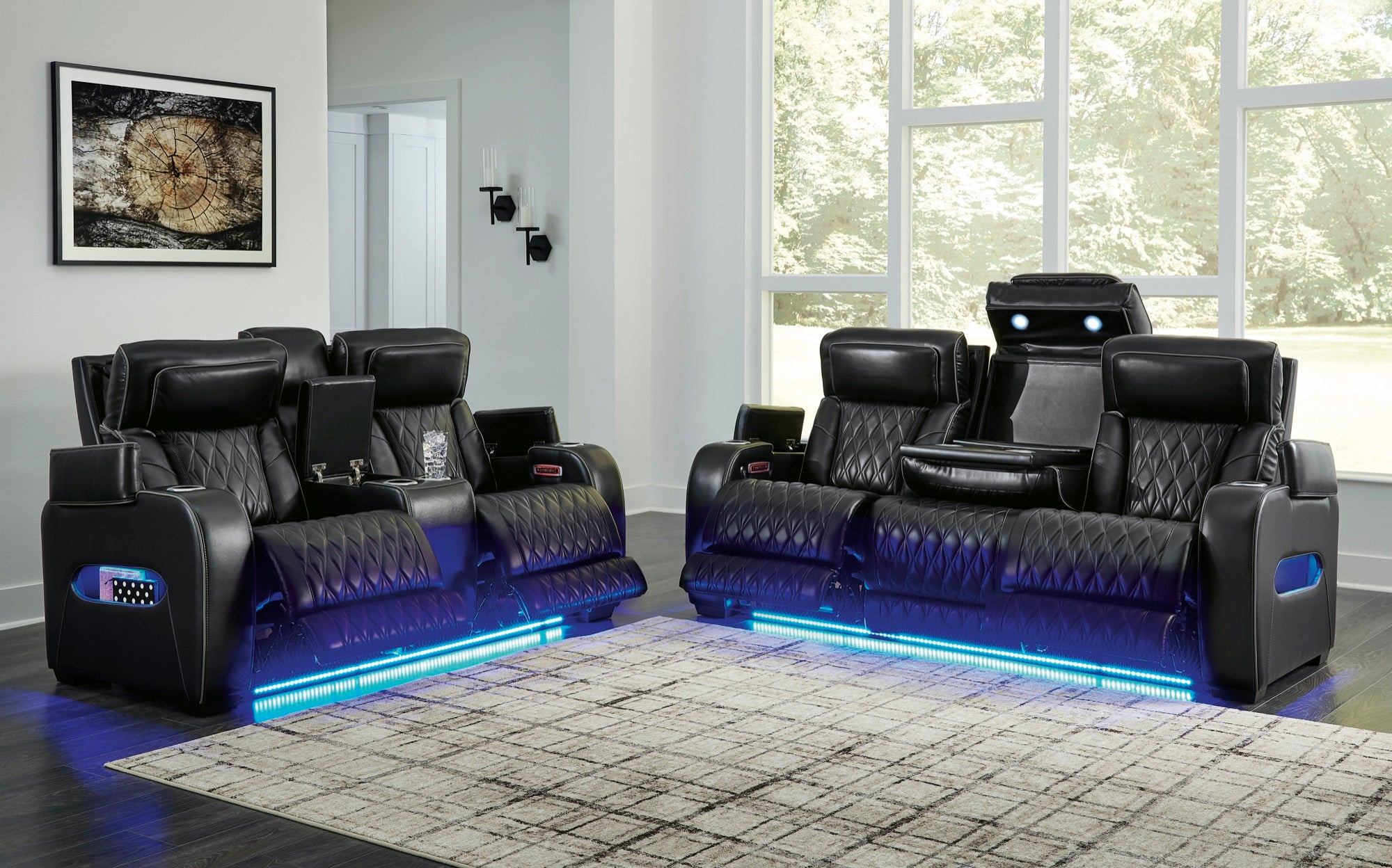 Benjamin Power Reclining Sofa and Loveseat - Adams Furniture
