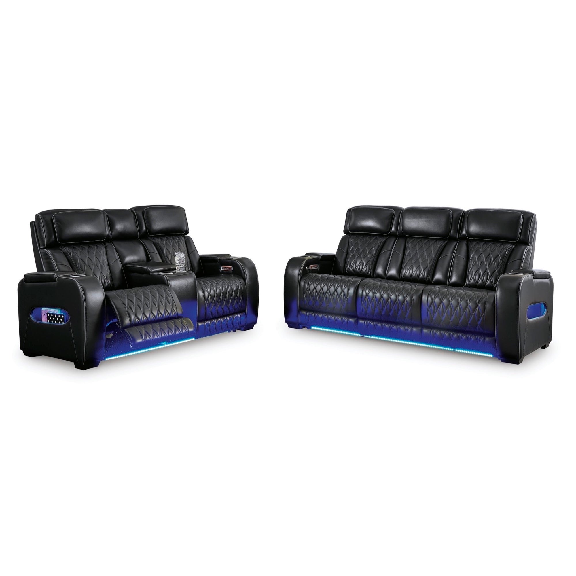 Benjamin Power Reclining Sofa and Loveseat - Adams Furniture