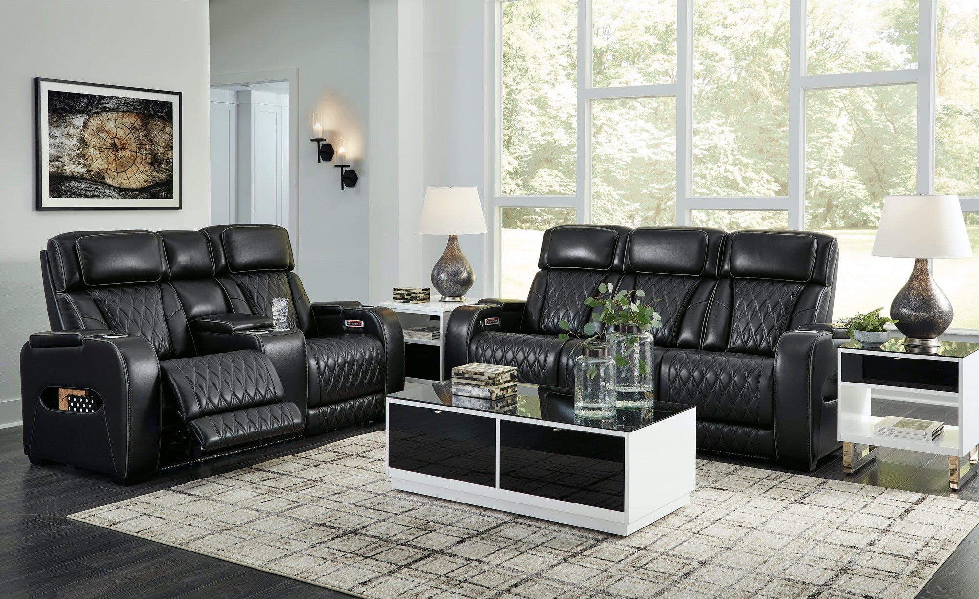 Benjamin Power Reclining Sofa and Loveseat - Adams Furniture