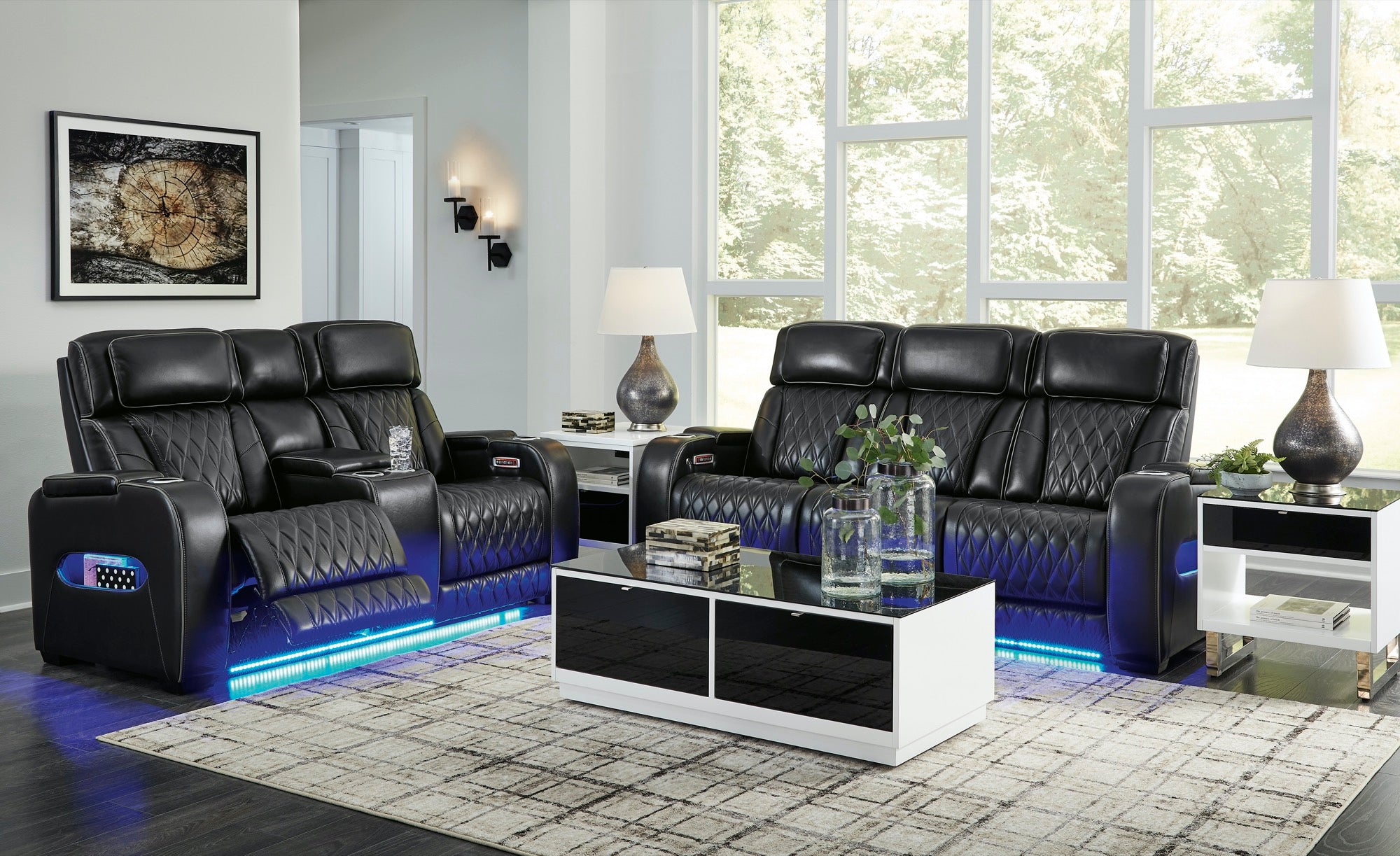 Benjamin Power Reclining Sofa and Loveseat - Adams Furniture