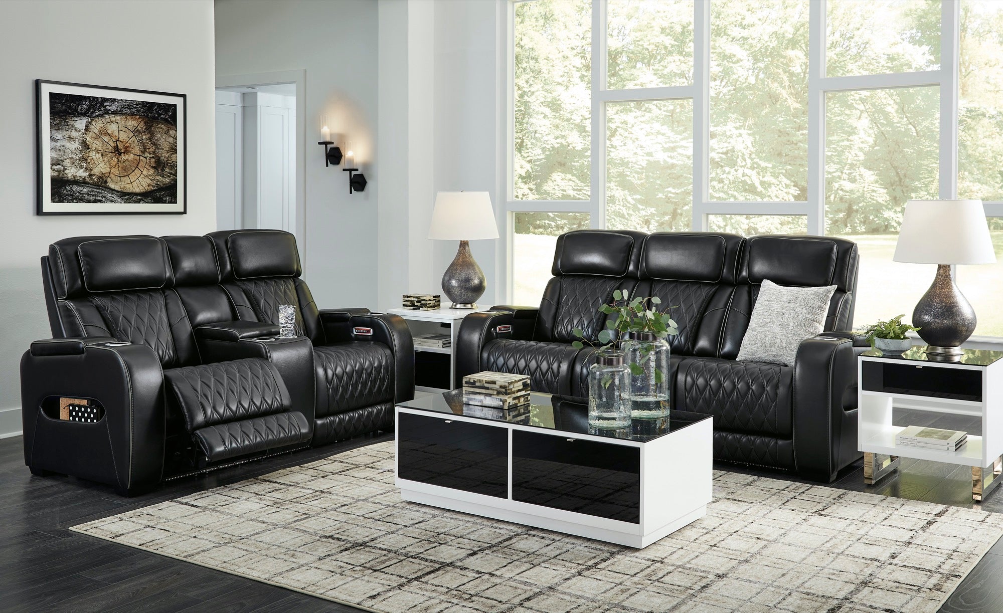 Benjamin Power Reclining Sofa and Loveseat - Adams Furniture