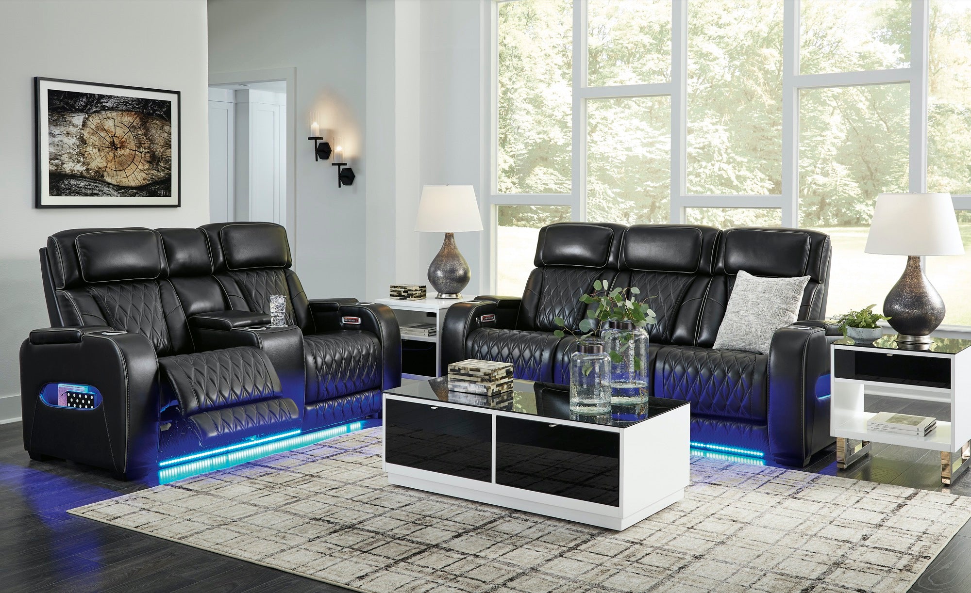 Benjamin Power Reclining Sofa and Loveseat - Adams Furniture